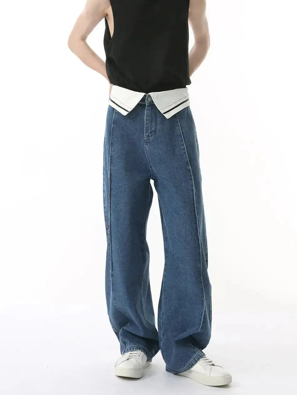 Japanese Brand Retro loose wide leg high street jeans Size US 32 / EU 48 - 6 Thumbnail
