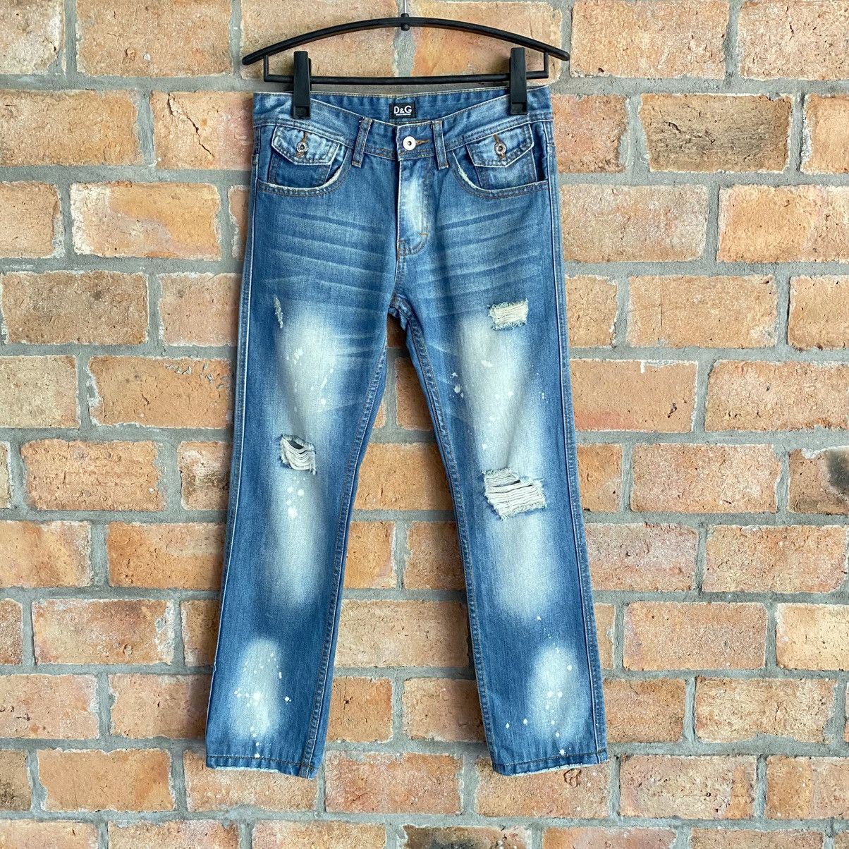 Dolce & Gabbana D&G DOLCE & GABBANAS Distressed Slim-Fit Blue Jeans Size 28" / US 6 / IT 42 - 15 Thumbnail