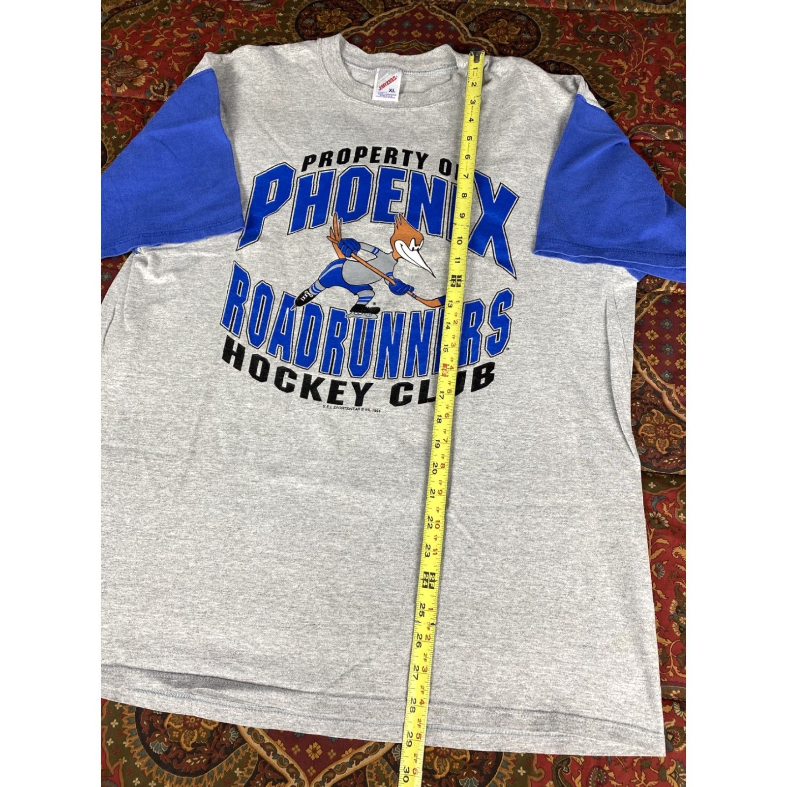 Jerzees VINTAGE Phoenix Roadrunners Hockey T-Shirt XL USA Gray 1994 Men Size US XL / EU 56 / 4 - 3 Thumbnail