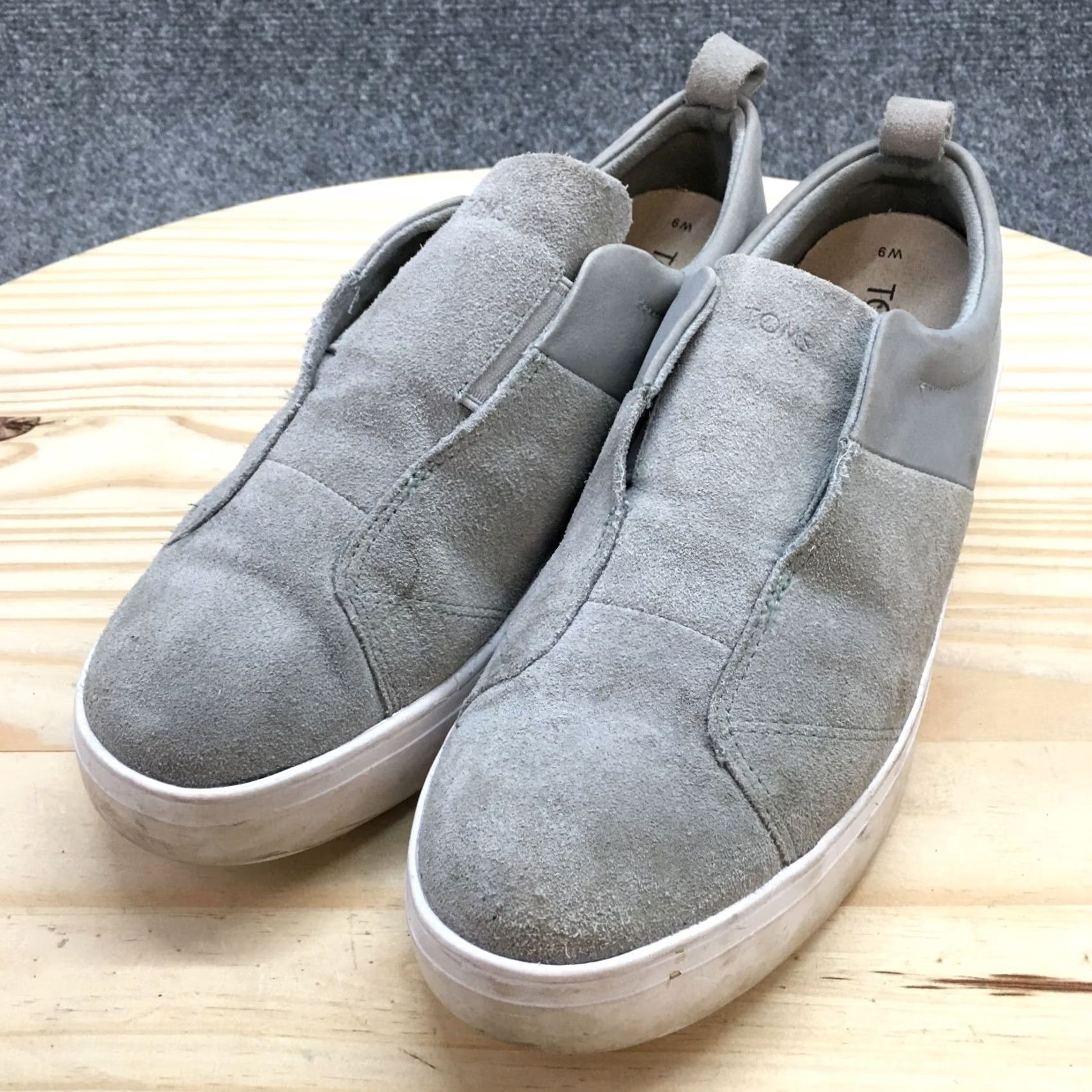Toms TOMS Slip-On Sneaker Womens 9 Gray Amber Casual Comfort Suede Round Toe Platform Shoes Size US 9 / IT 39 - 6 Thumbnail
