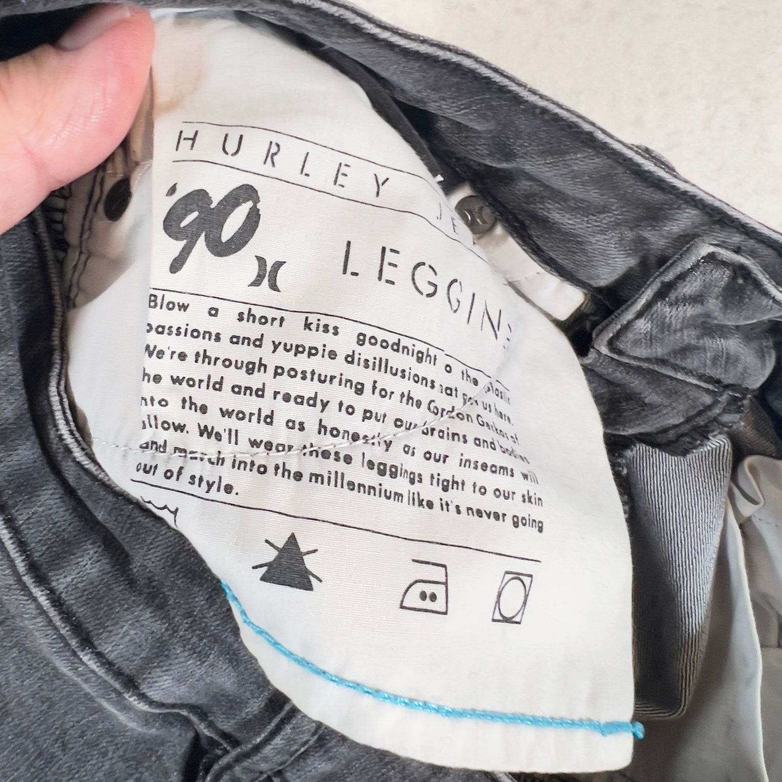 Hurley Hurley 90 Denim Legging Woman 28W 30L Sz 7 Low Rise STRETCH Size 28" / US 6 / IT 42 - 3 Thumbnail
