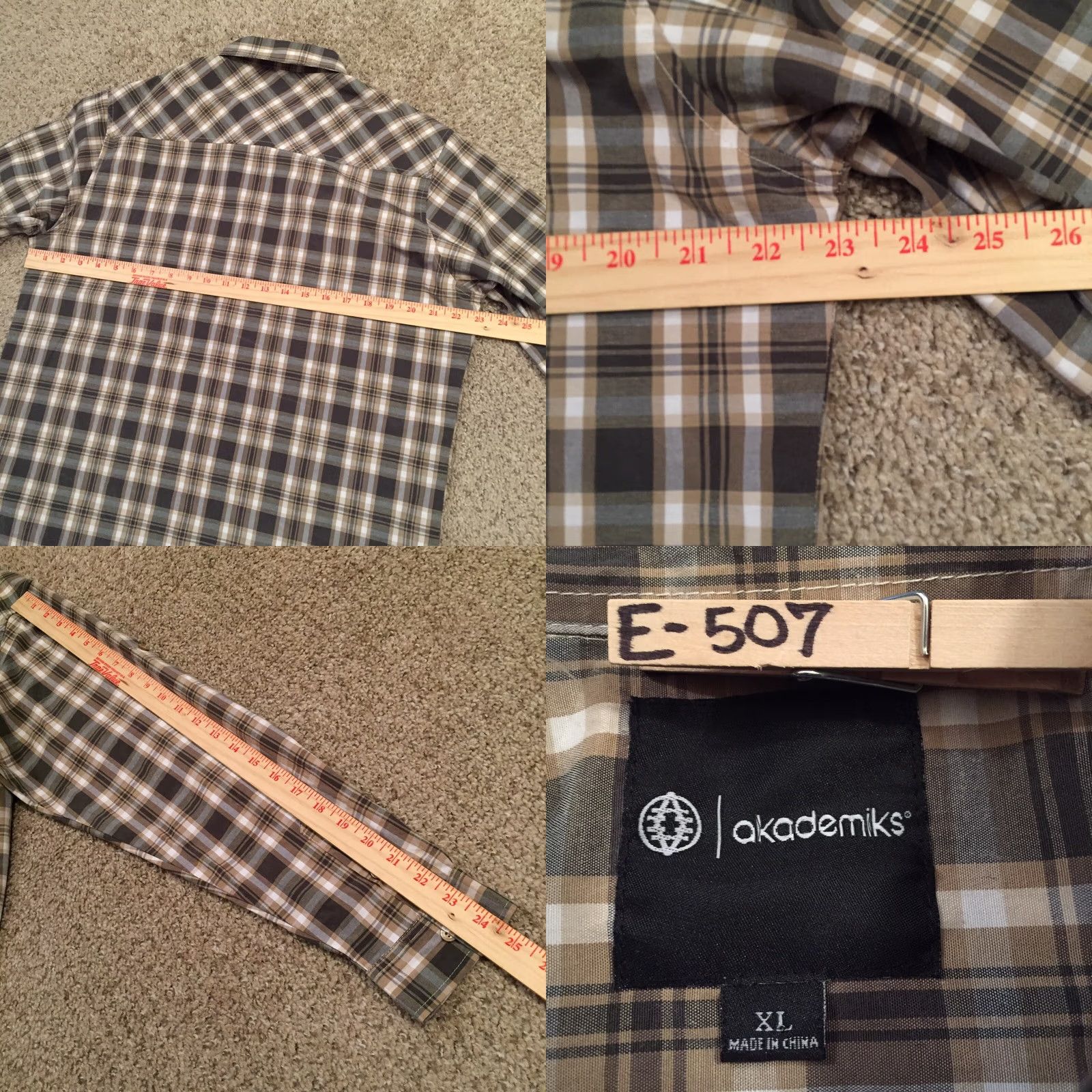 Akademiks Akademiks Shirt Mens XL Gray Plaid Long Sleeve Button-Up Size US XL / EU 56 / 4 - 8 Thumbnail