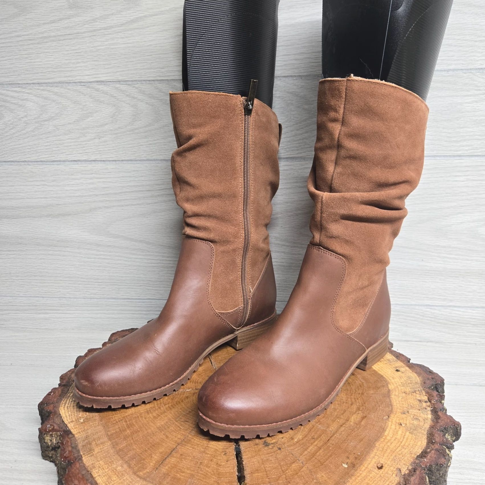 Vintage Softwalk Inara Leather Knee High Boots Brown Adult Women Size 8 Casual Size US 8 / IT 38 - 2 Thumbnail