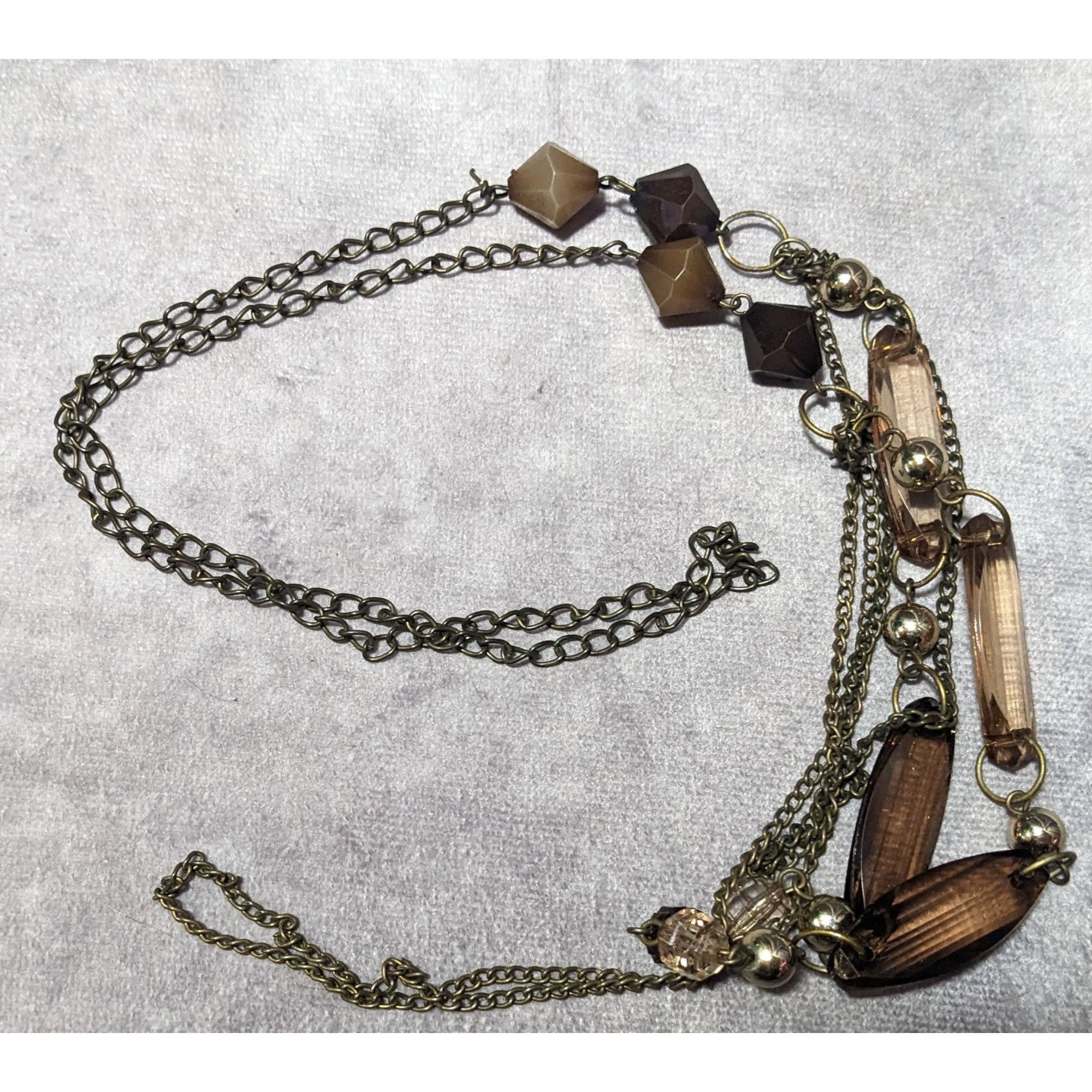 Other Retro Earth Tone Multilayer Gemmed Chain Necklace Size ONE SIZE - 11 Thumbnail