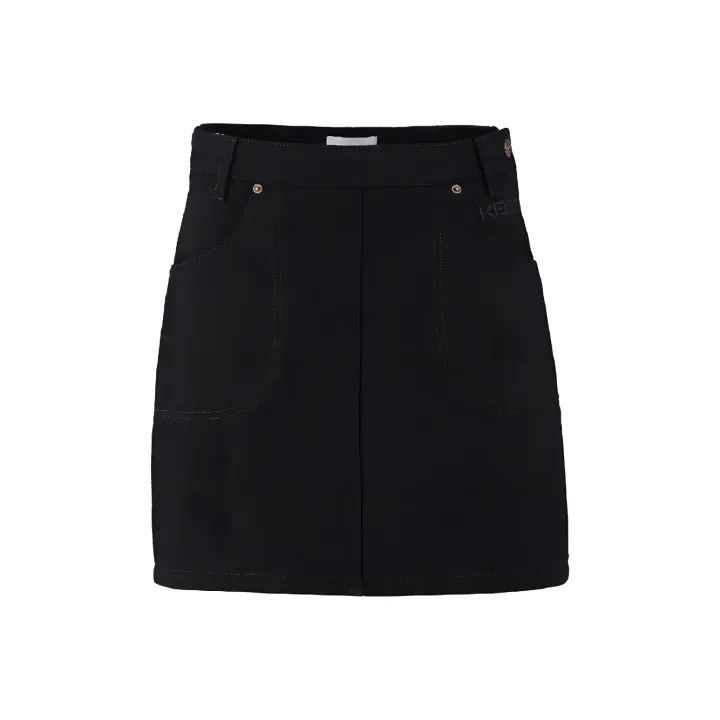 KENZO Black Denim Button-Up Skirt for Women 0079