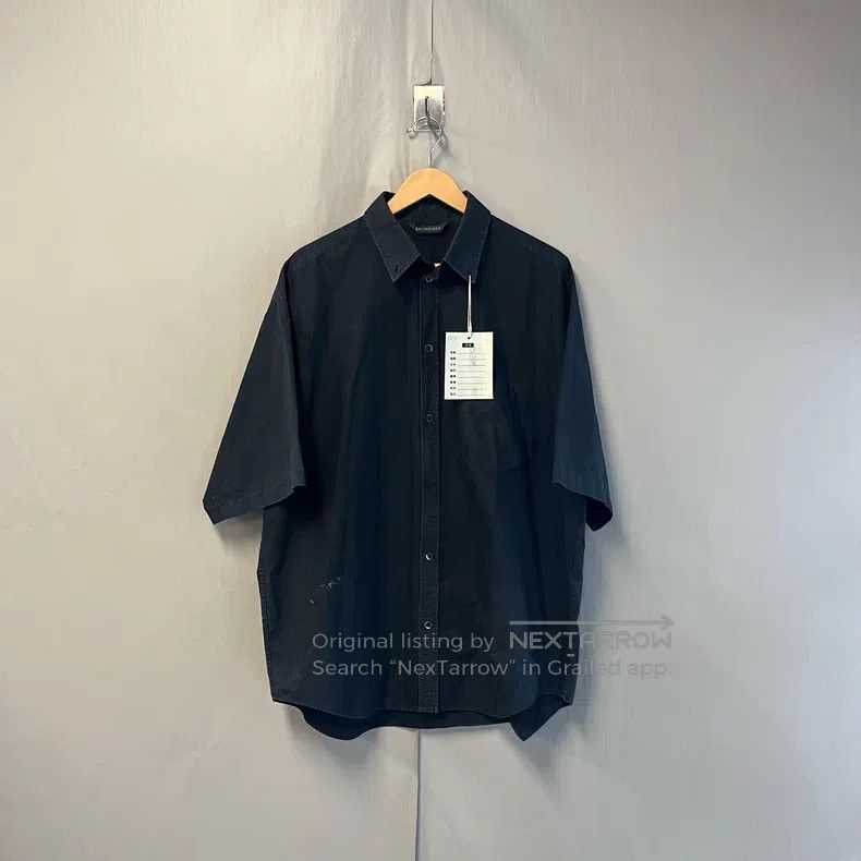 Balenciaga Balenciaga size 39 Black Tape Short Sleeve Shirt Size US S / EU 44-46 / 1 - 2 Thumbnail