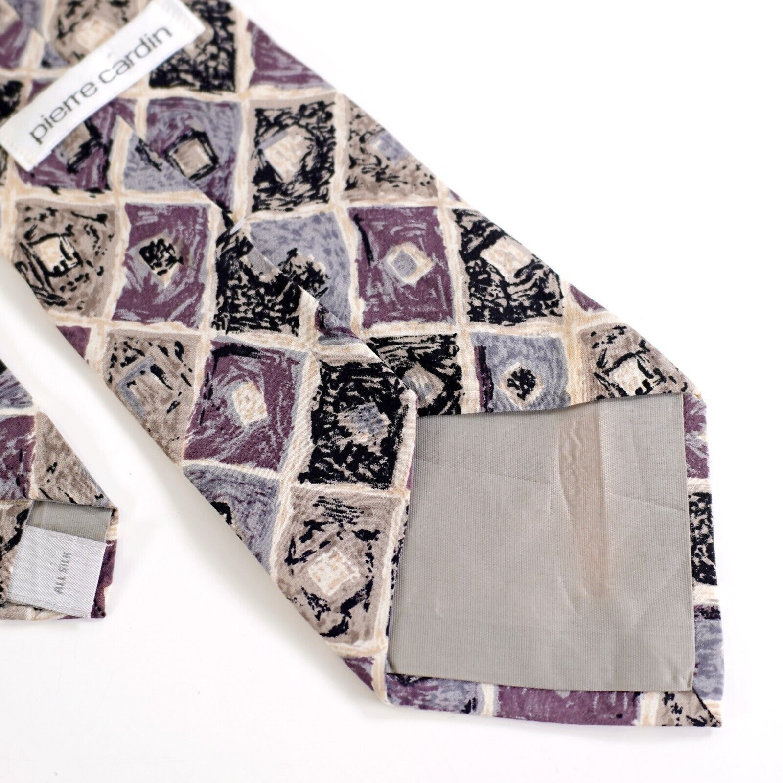 Pierre Cardin Pierre Cardin Purple Tan Abstract Geometric Print Short Wide Size ONE SIZE - 5 Thumbnail