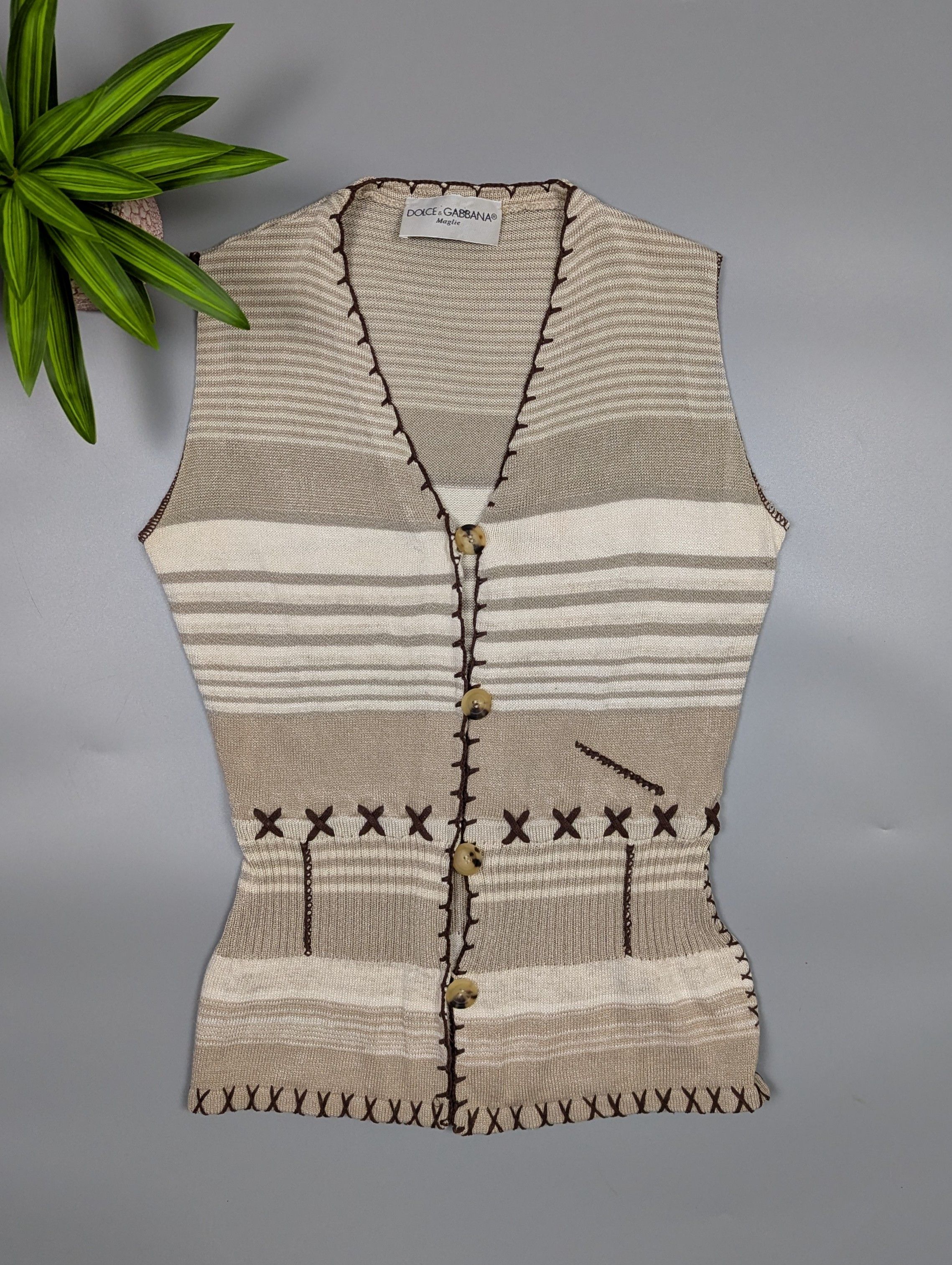 Dolce & Gabbana Archive Dolce & Gabbana Y2K Knit Vest Ethno Size M / US 6-8 / IT 42-44 - 2 Thumbnail