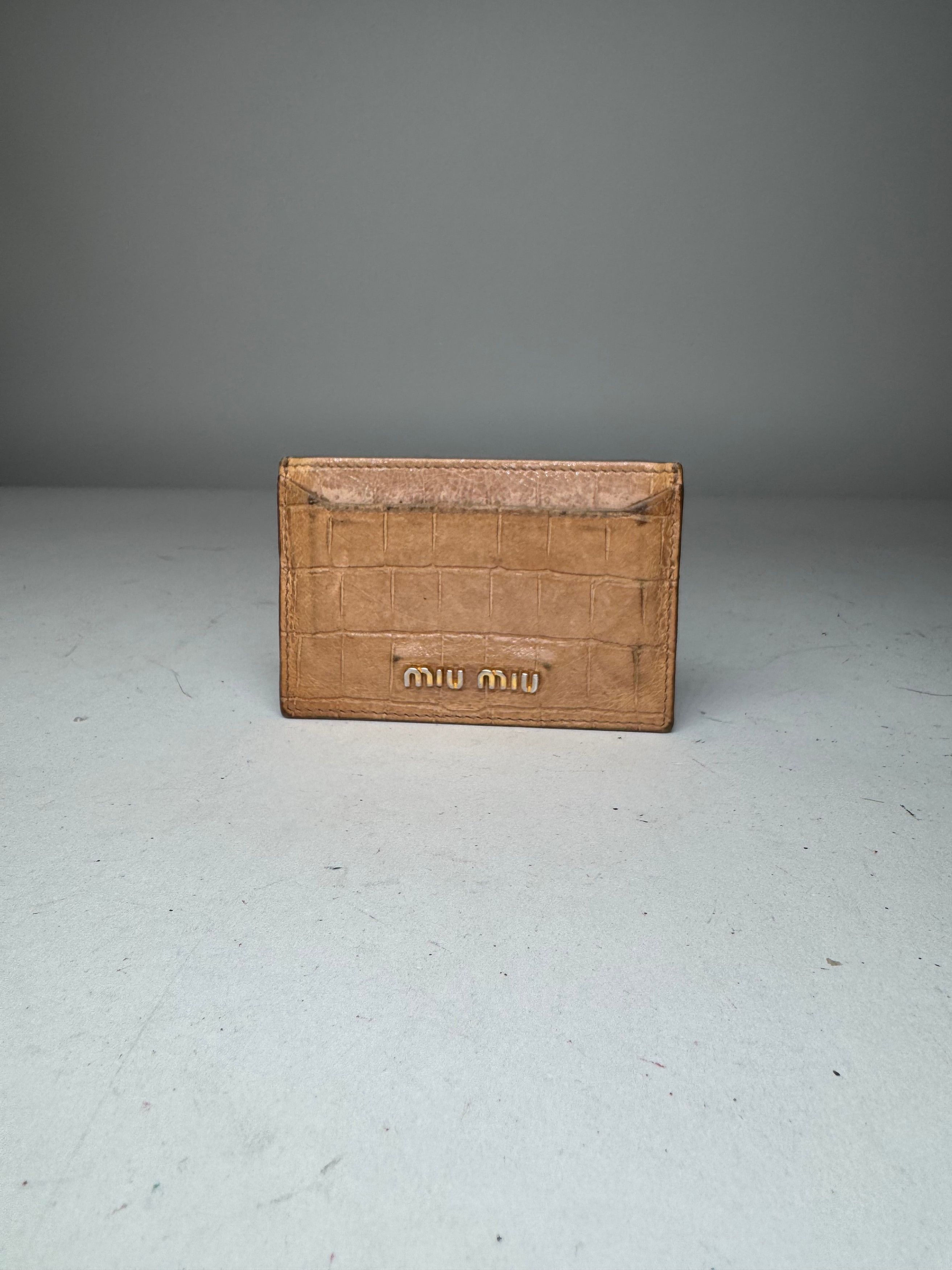 Miu Miu Vintage Leather Card Holder Brown Size ONE SIZE - 1 Thumbnail