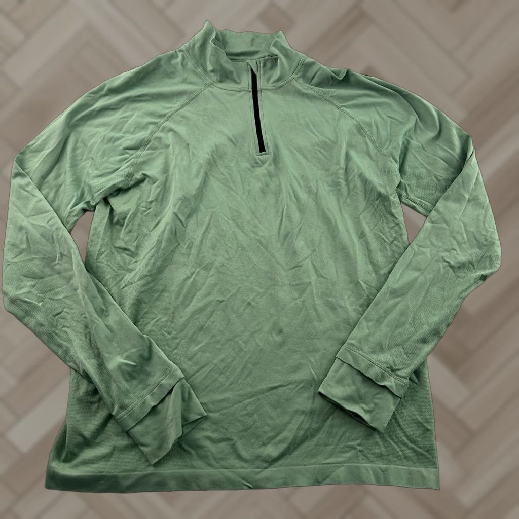 Fabletics Fabletics Training Day 1/4 Zip Seamless Athletic Shirt Men's Large Green Shirt 1/4 Zip Athletic Mens Large Green Size US L / EU 52-54 / 3 - 1 Thumbnail