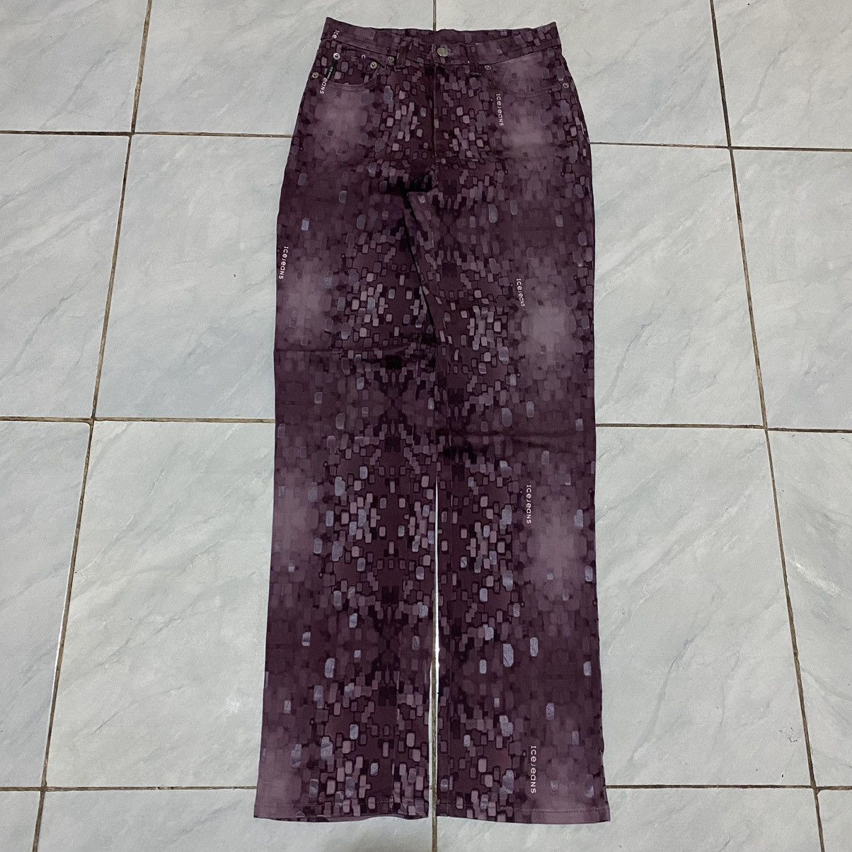 Iceberg × Vintage Icejeans by Iceberg Printed Streach Jeans Size 28" / US 6 / IT 42 - 3 Thumbnail