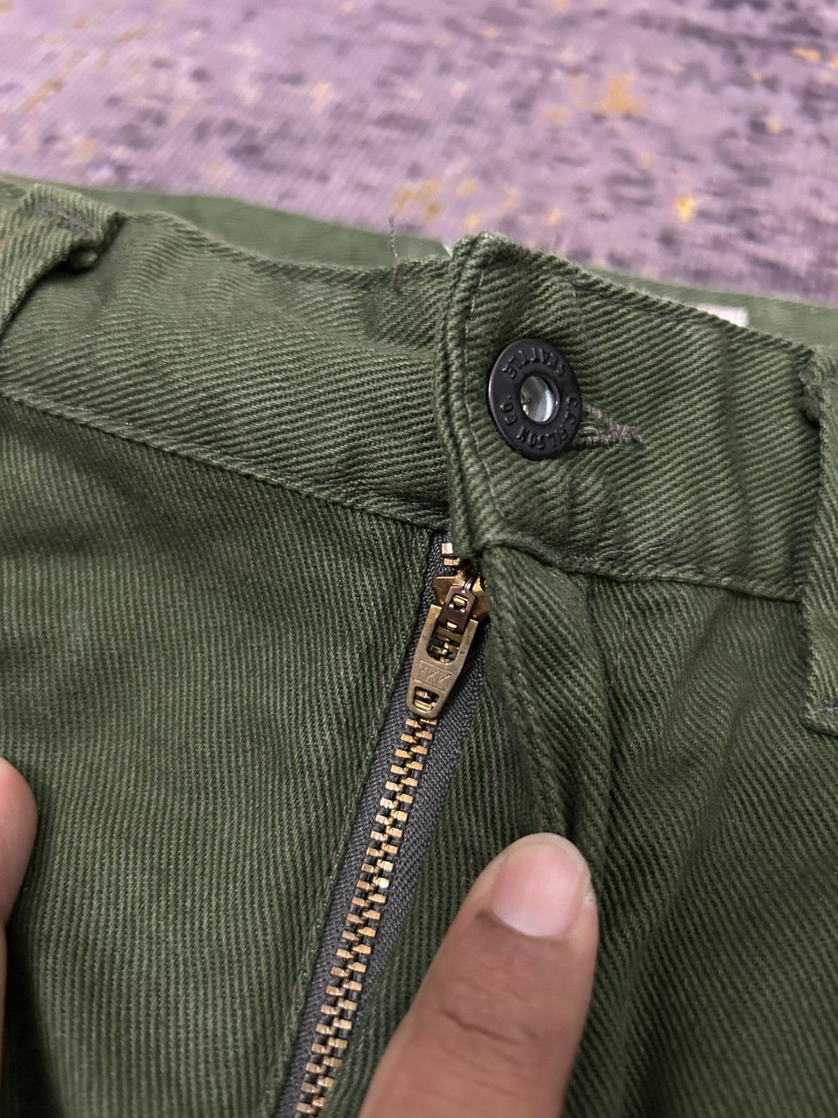 Filson Filson Army Green Sun Faded Pants Size US 33 - 11 Thumbnail