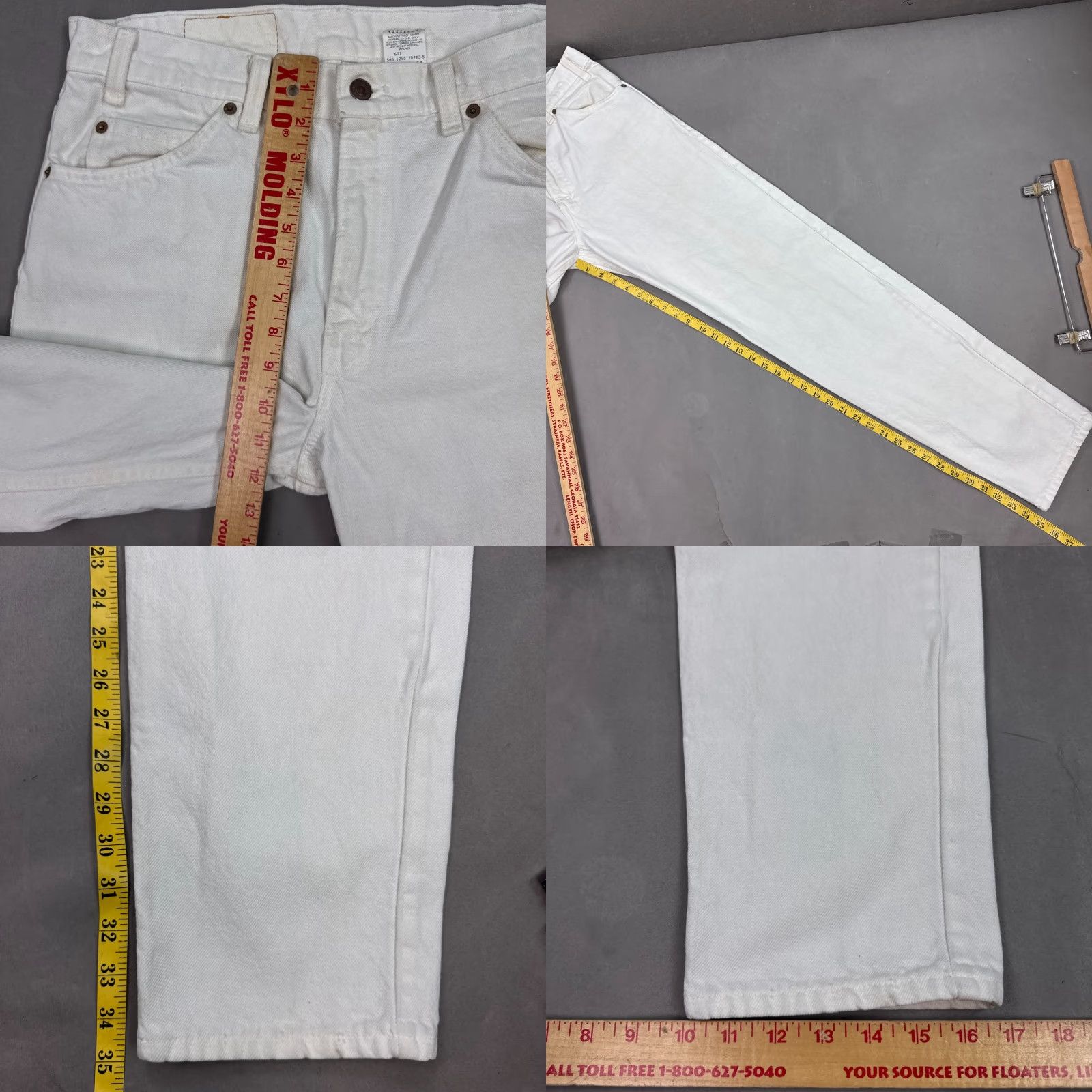 Levi's VINTAGE Levi's 550 Jeans Mens 32x35 White 90s Orange Tab Made USA Pant 550 (Tag33x34) Shirt Size US 33 - 10 Thumbnail