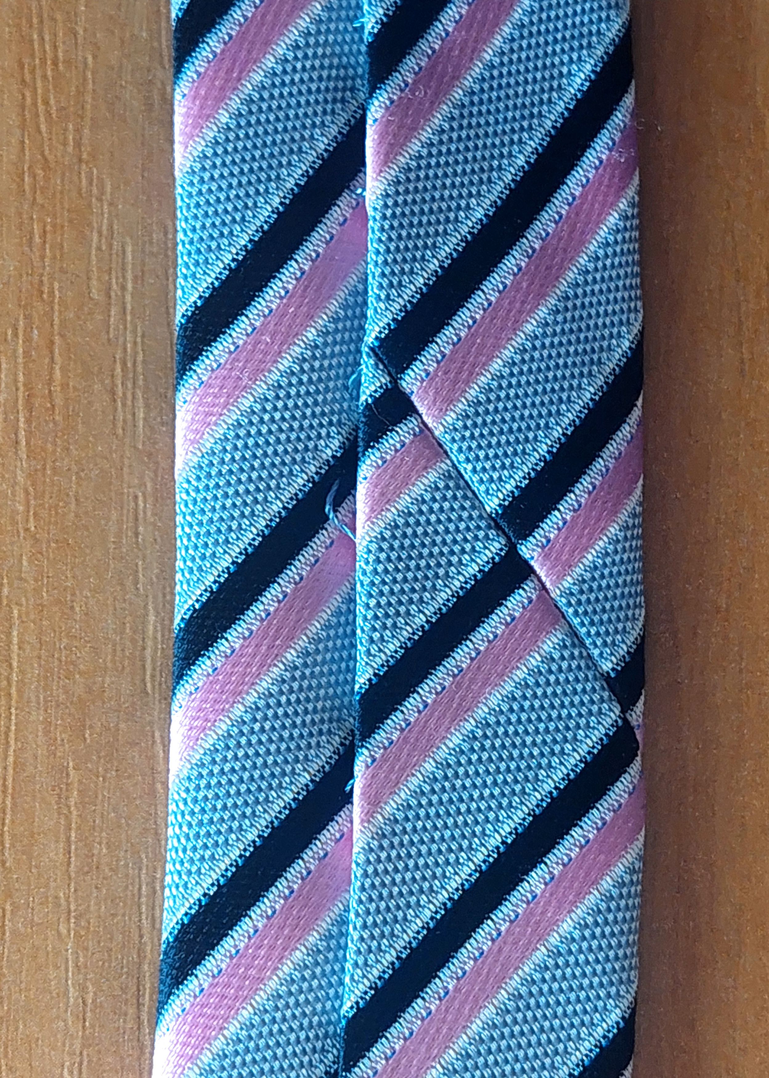 Ermenegildo Zegna Ermenegildo Zegna Silk Tie Gray Pink Diagonal Stripe Italy Size ONE SIZE - 15 Thumbnail