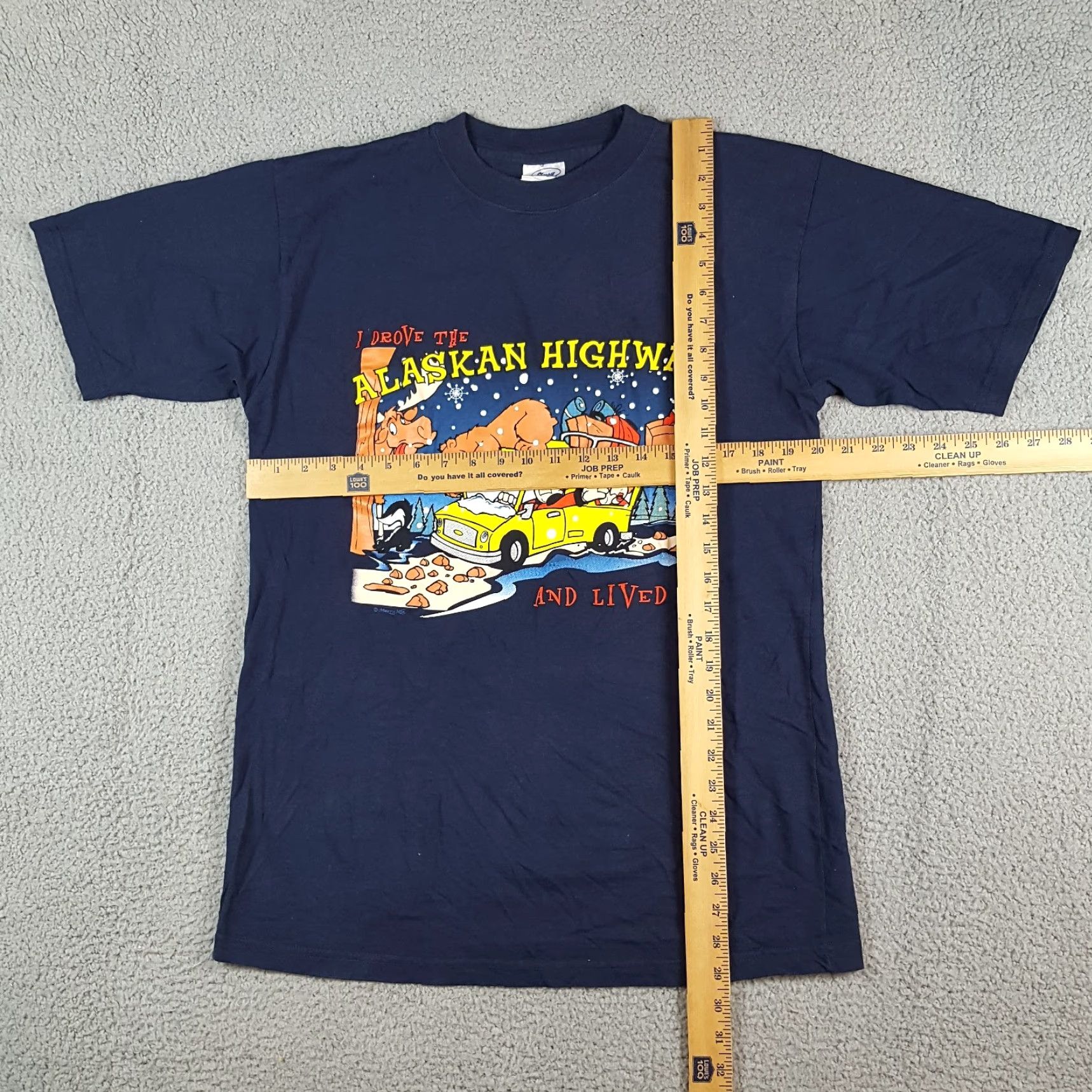 Vintage VINTAGE Alaskan Highway Cartoon Funny Christmas Men's T-Shirt Blue M Shirt Bear T Shirt Blue Size US M / EU 48-50 / 2 - 7 Thumbnail