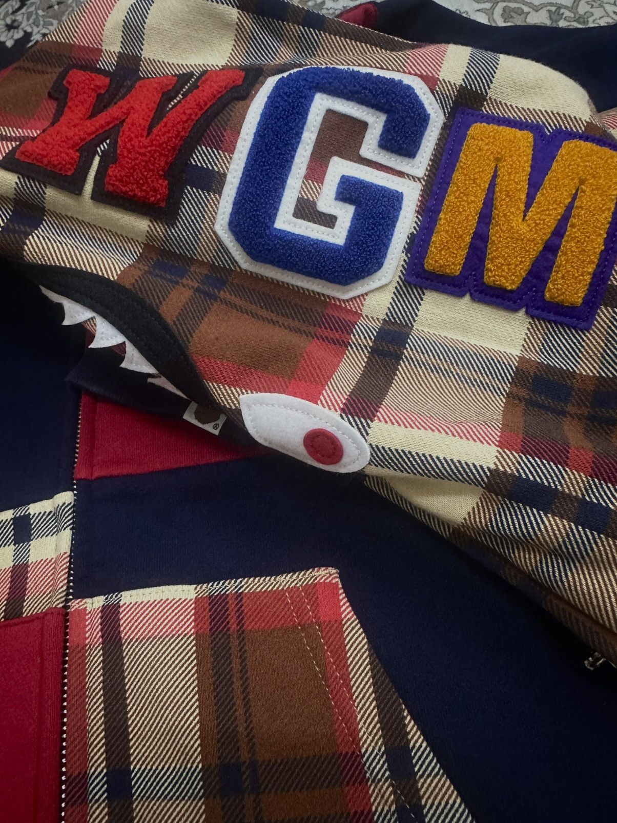 Bape A Bathing Ape Check Shark Relaxed Full Zip Hoodie Size M / US 6-8 / IT 42-44 - 9 Thumbnail