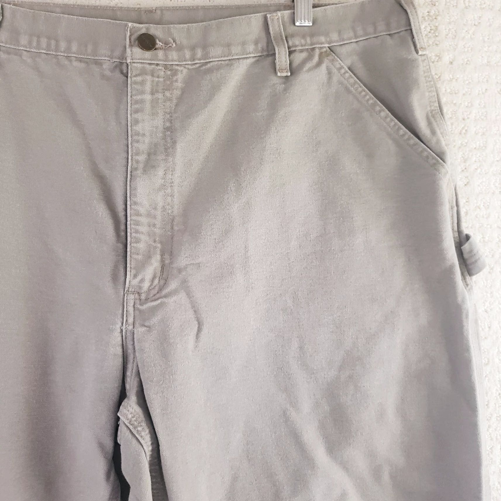 Carhartt Carhartt B11 DES Work Pants Desert Khaki Dungaree Fit Carpenter 42x32.5 Mens Regular 100% Cotton Zipper Loops Logo Beige/Khaki Concrete? Size US 42 / EU 58 - 6 Thumbnail