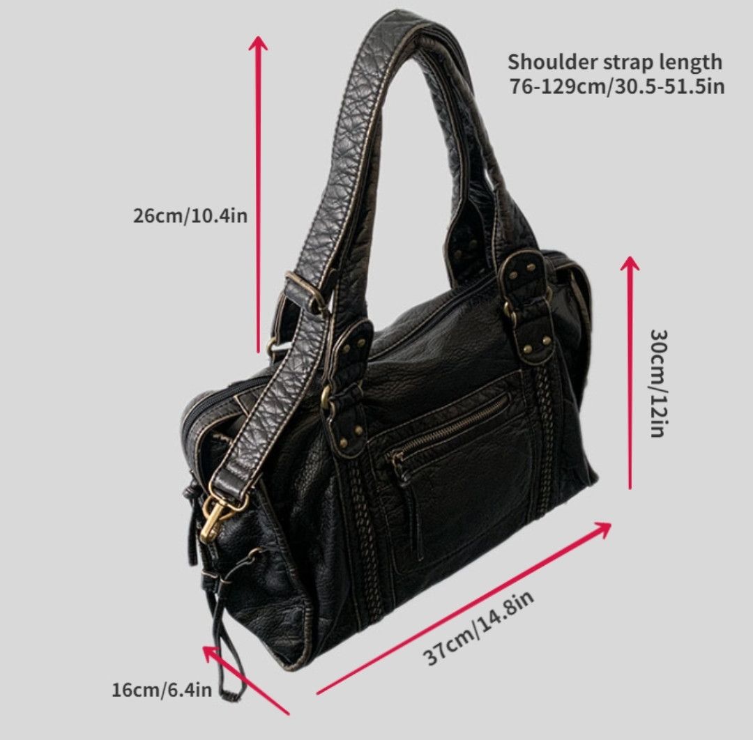 Leather × Vintage Y2K Girl Vintage Faux Leather Shoulder Carry Bag Hype Size ONE SIZE - 6 Thumbnail
