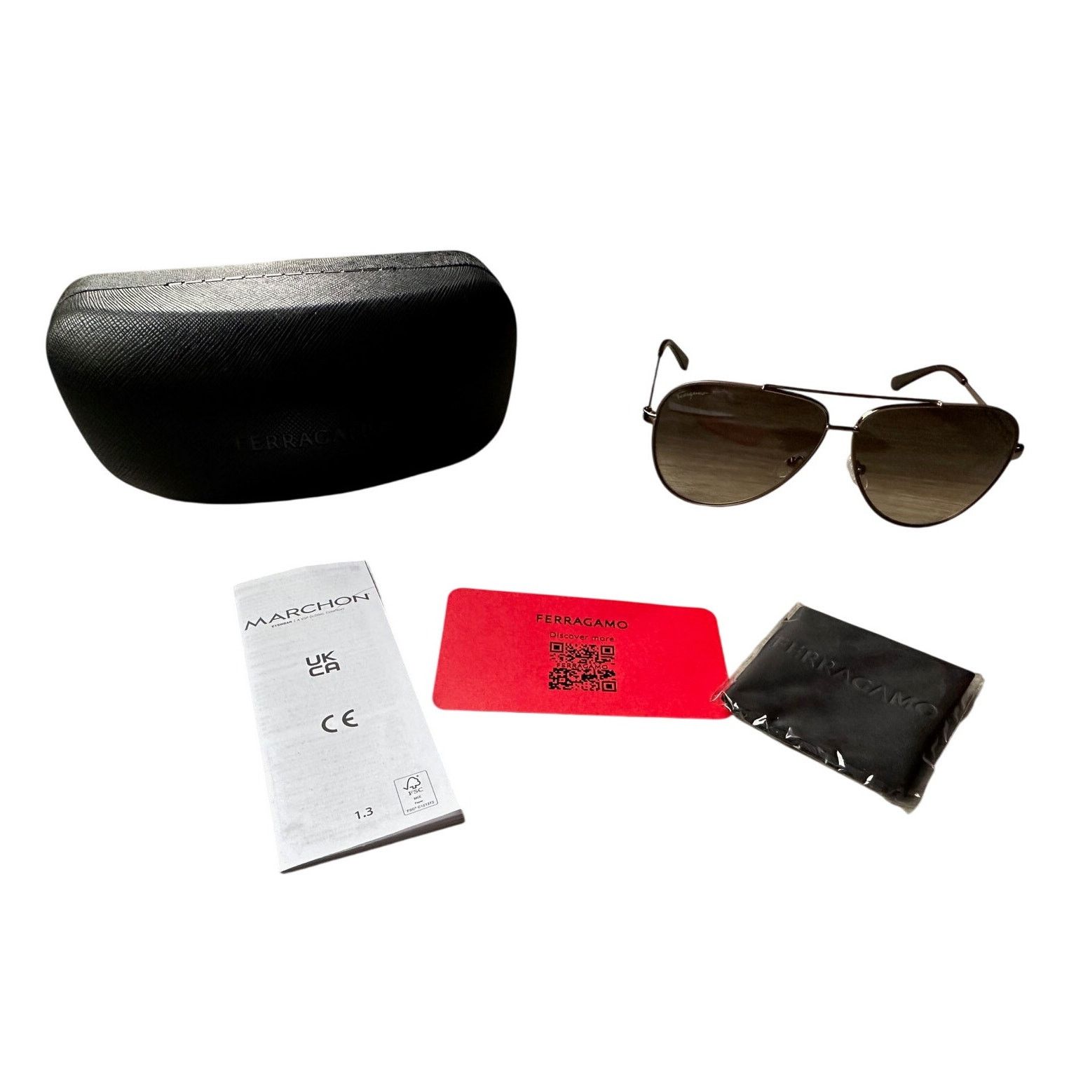 Salvatore Ferragamo Salvatore Ferragamo Brown Pilot Unisex Sunglasses Size ONE SIZE - 2 Thumbnail