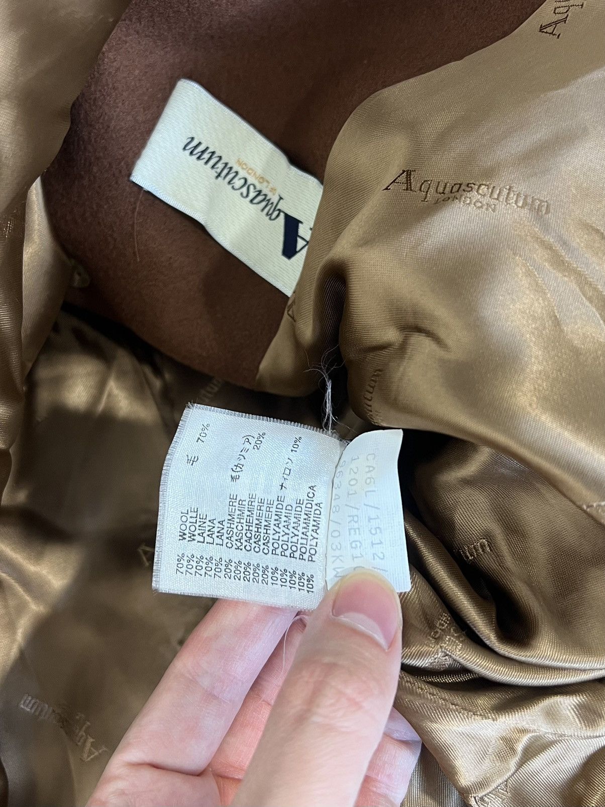 Aquascutum Coat Aquascutum cashmere & wool brown classic Size L / US 10 / IT 46 - 3 Thumbnail