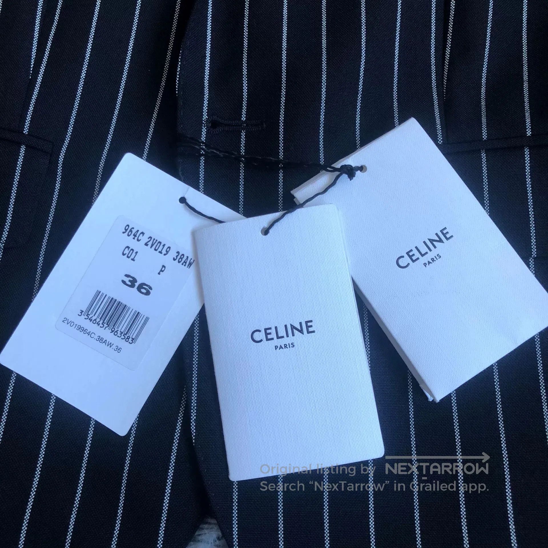 Celine Celine Striped Wool Blazer. Size XS / US 0-2 / IT 36-38 - 2 Thumbnail