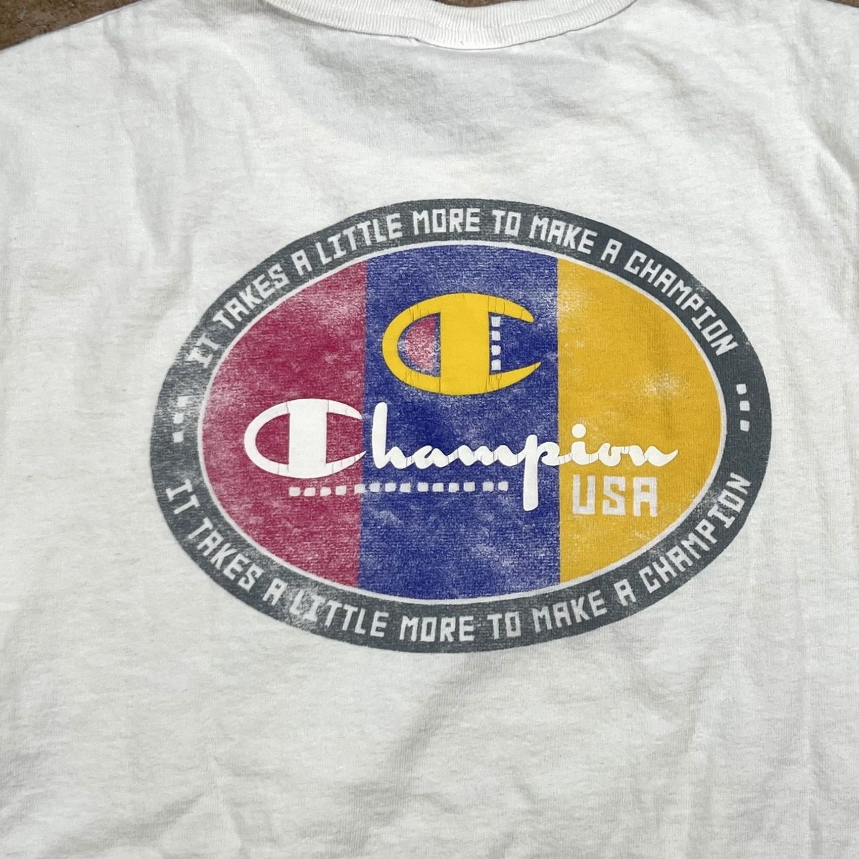 Champion Vintage Champion Shirt - 90s Lacrote, White, Regular, Mens Size US S / EU 44-46 / 1 - 2 Thumbnail