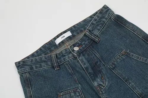 Designer × Japanese Brand High Street Vintage Wash Distressed Multi-Pocket Jeans Size US 34 / EU 50 - 3 Thumbnail
