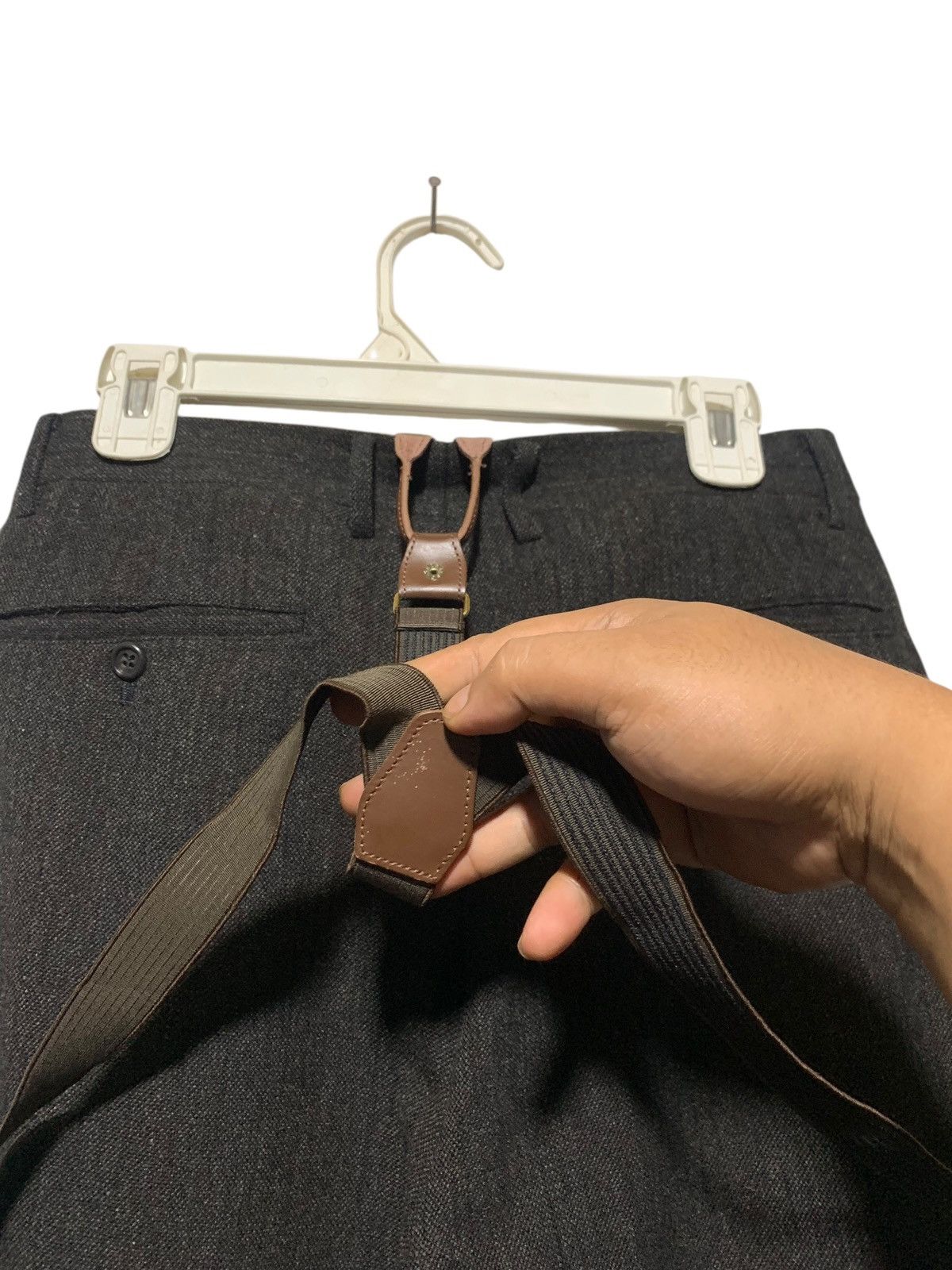 Yohji Yamamoto Vintage Xing For Men suspenders mohair wool trouser pants Size US 29 - 10 Thumbnail