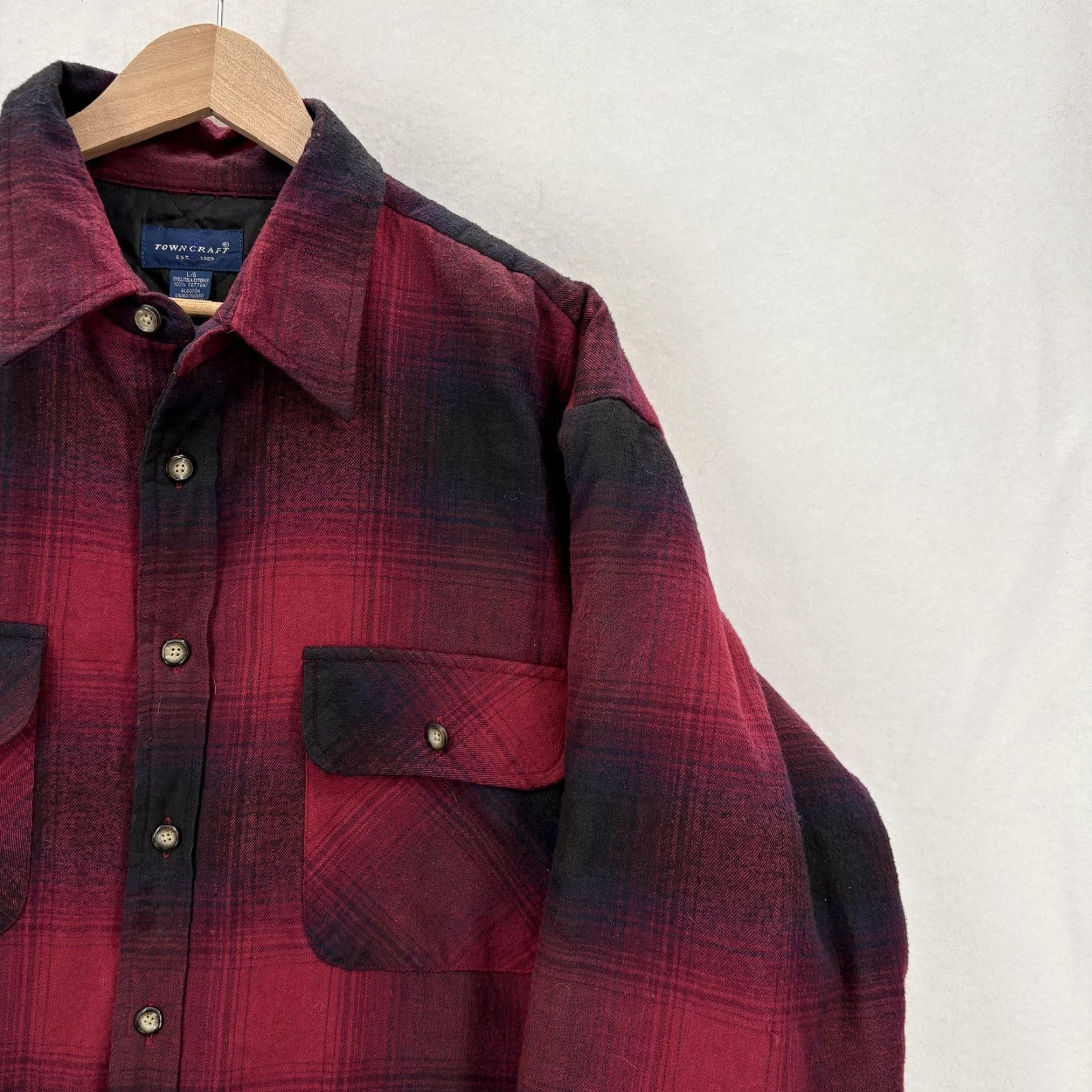 Vintage VINTAGE Towncraft Shirt Jacket Mens L Red Plaid Flannel Quilted Lined Insulated Casual Workwear Jacket Size US L / EU 52-54 / 3 - 2 Thumbnail