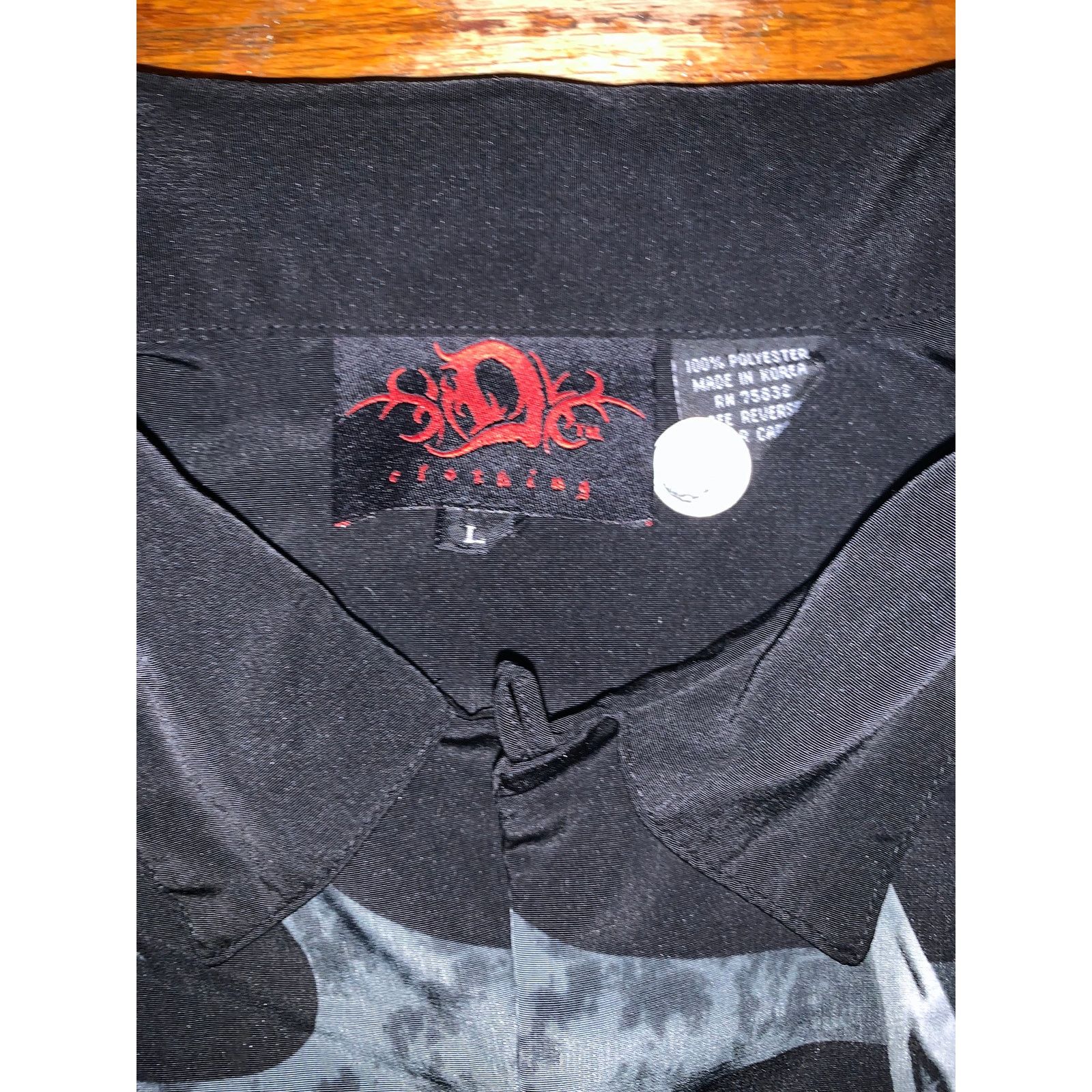 Other × Vintage Vintage Y2K D Clothing Skeleton Chopper Shirt XL Black AOP Size US L / EU 52-54 / 3 - 6 Thumbnail