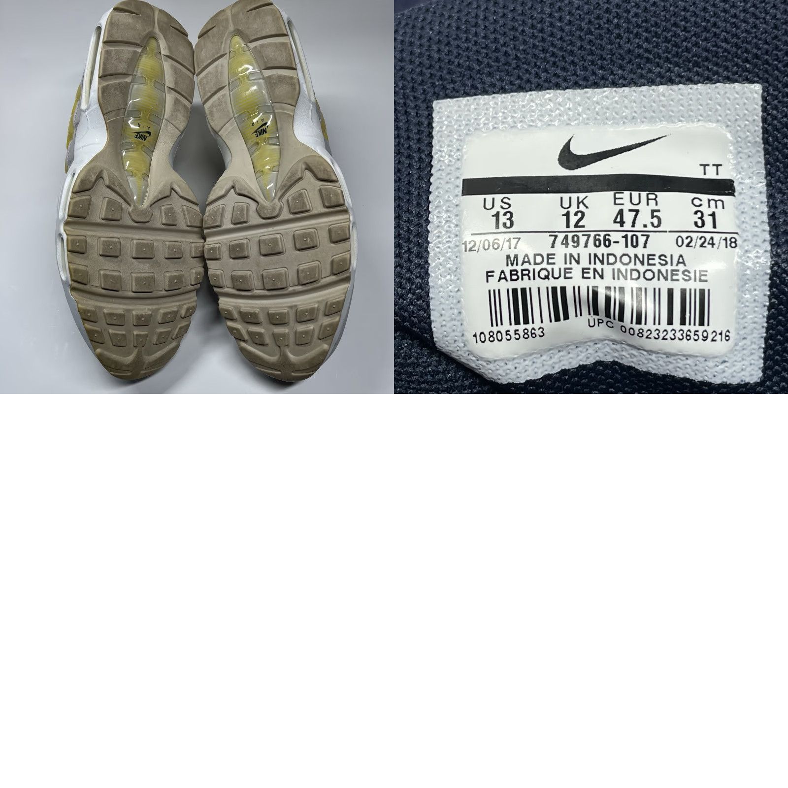 Nike Nike Air Max 95 Lemon Wash 749766-107 Men’s Size 13 Sneaker Size US 12 / EU 45 - 8 Thumbnail