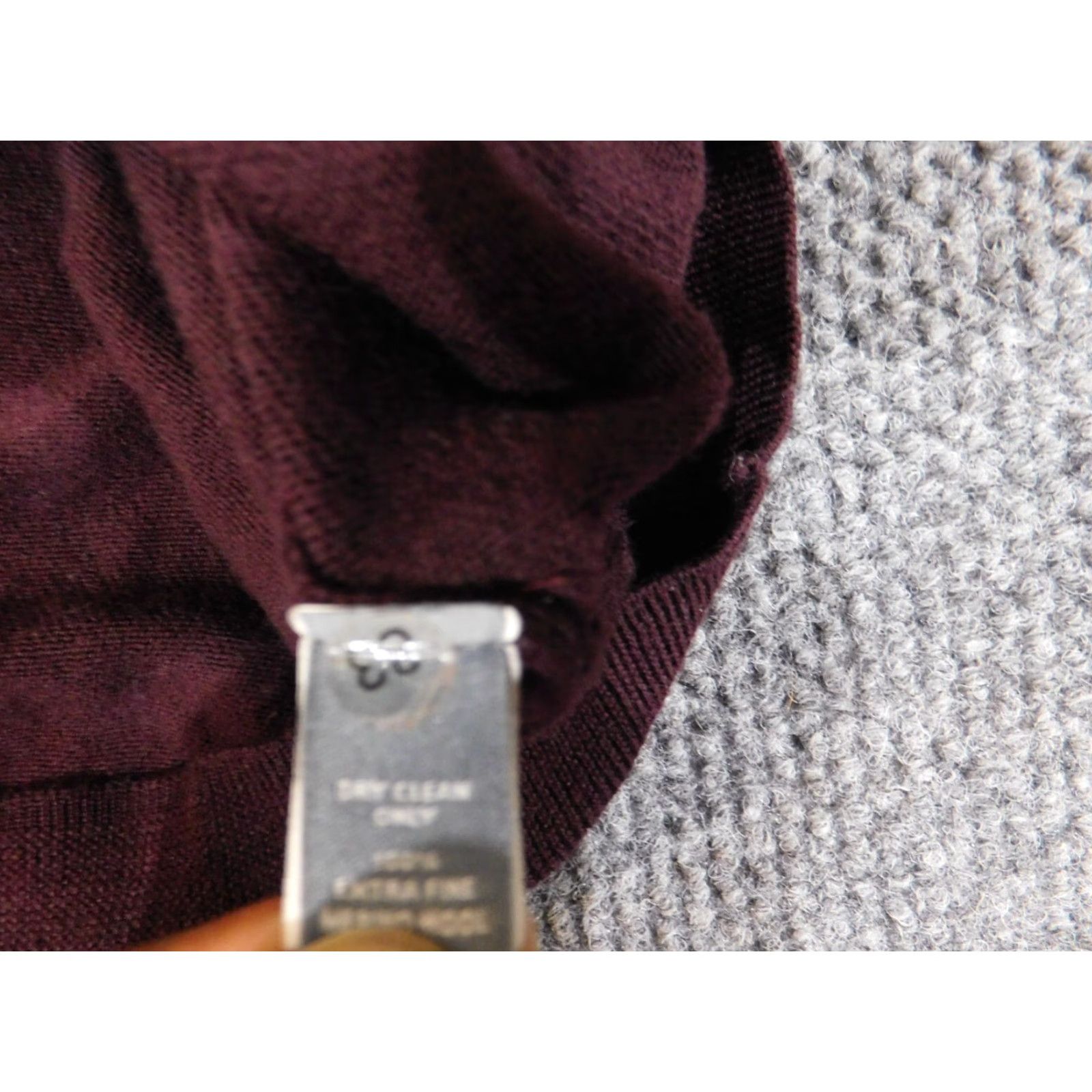 Bonobos Bonobos Sweater Mens Large Purple Wool V-Neck Pullover Knitting Knit Cable Knit Business Office Regular L Zip Size US L / EU 52-54 / 3 - 7 Thumbnail
