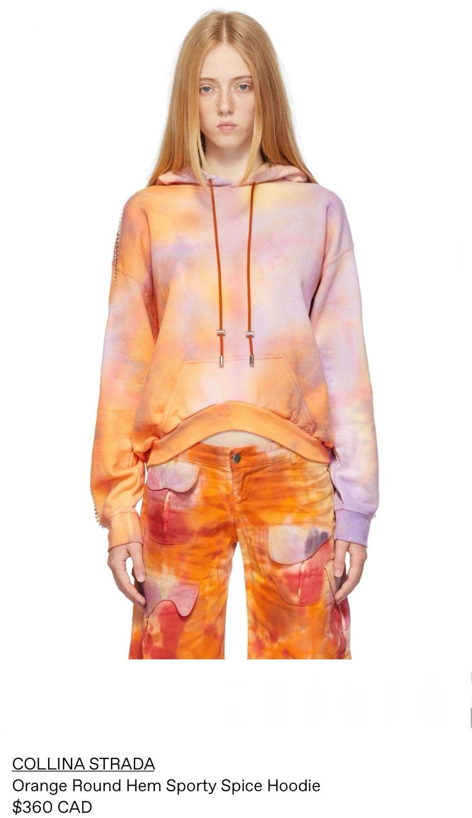 Collina Strada COLLINA STRADA Orange Round Hem Sporty Spice Hoodie Size L / US 10 / IT 46 - 7 Thumbnail