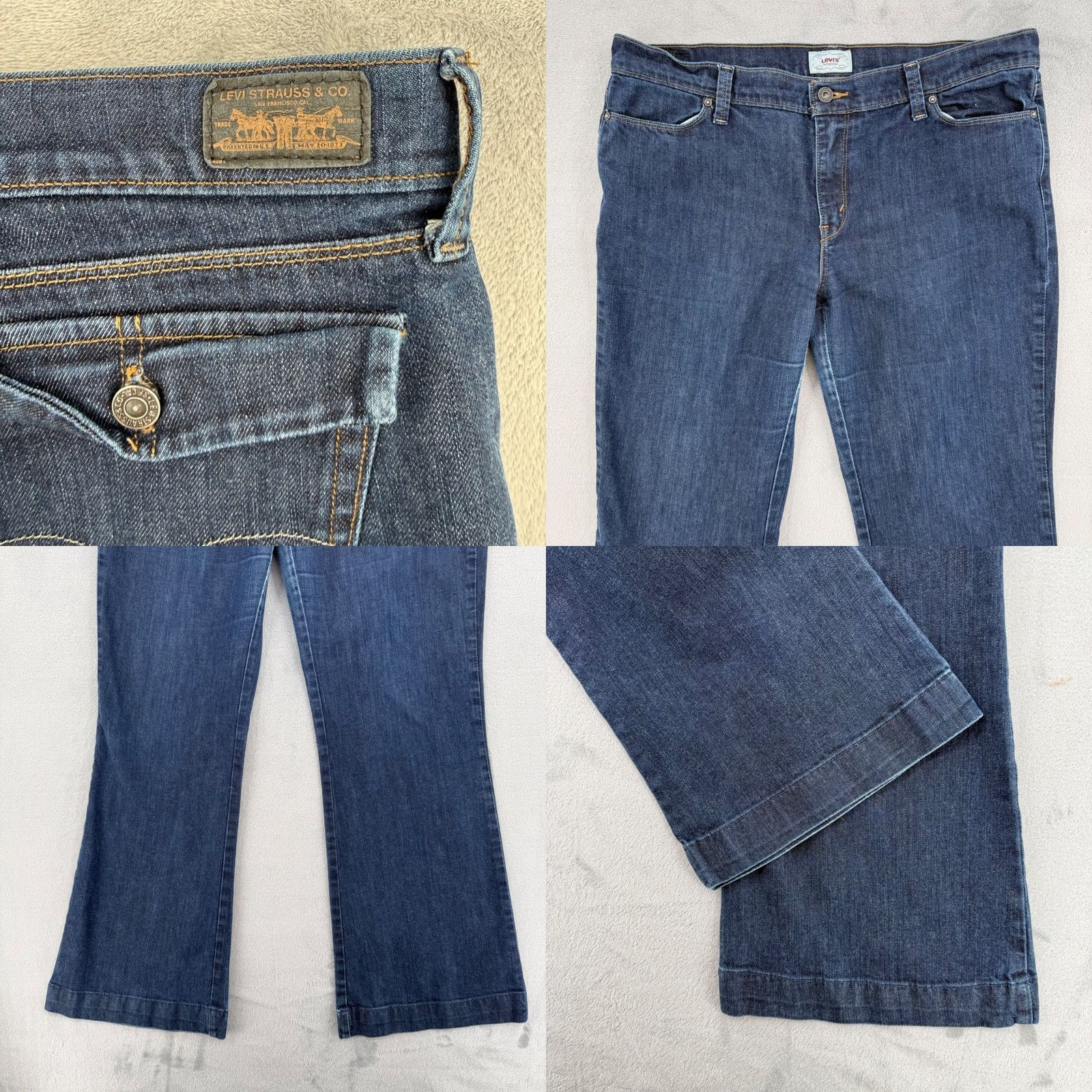 Levi's Levi's 544 Ultimate Lift Flare Jeans Dark Wash Denim Womens Size 16 Medium Size 38" / US 16 / IT 52 - 8 Thumbnail