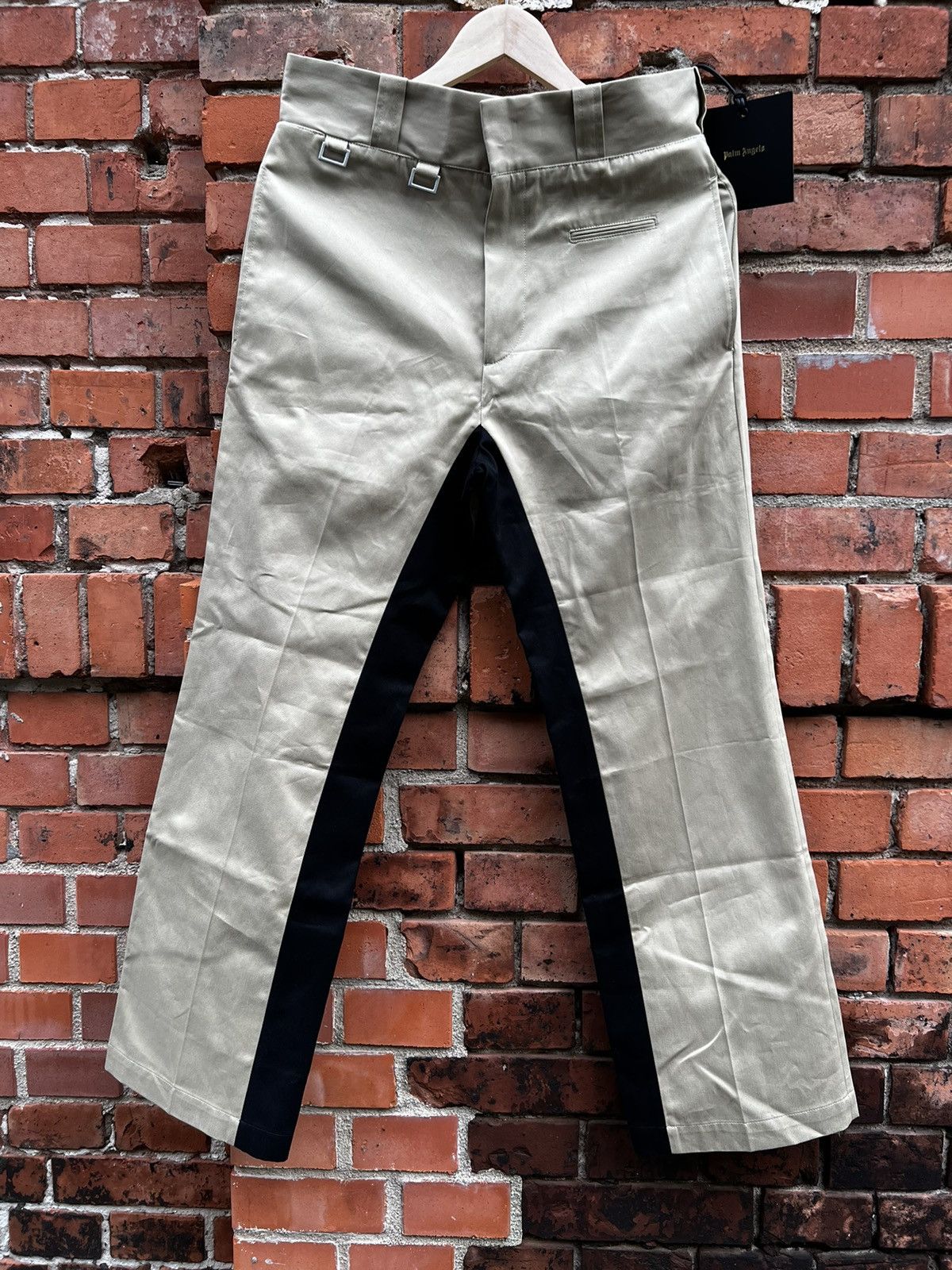 image of Palm Angels Pocket Straight-Leg Trousers In Beige, Men's (Size 40)