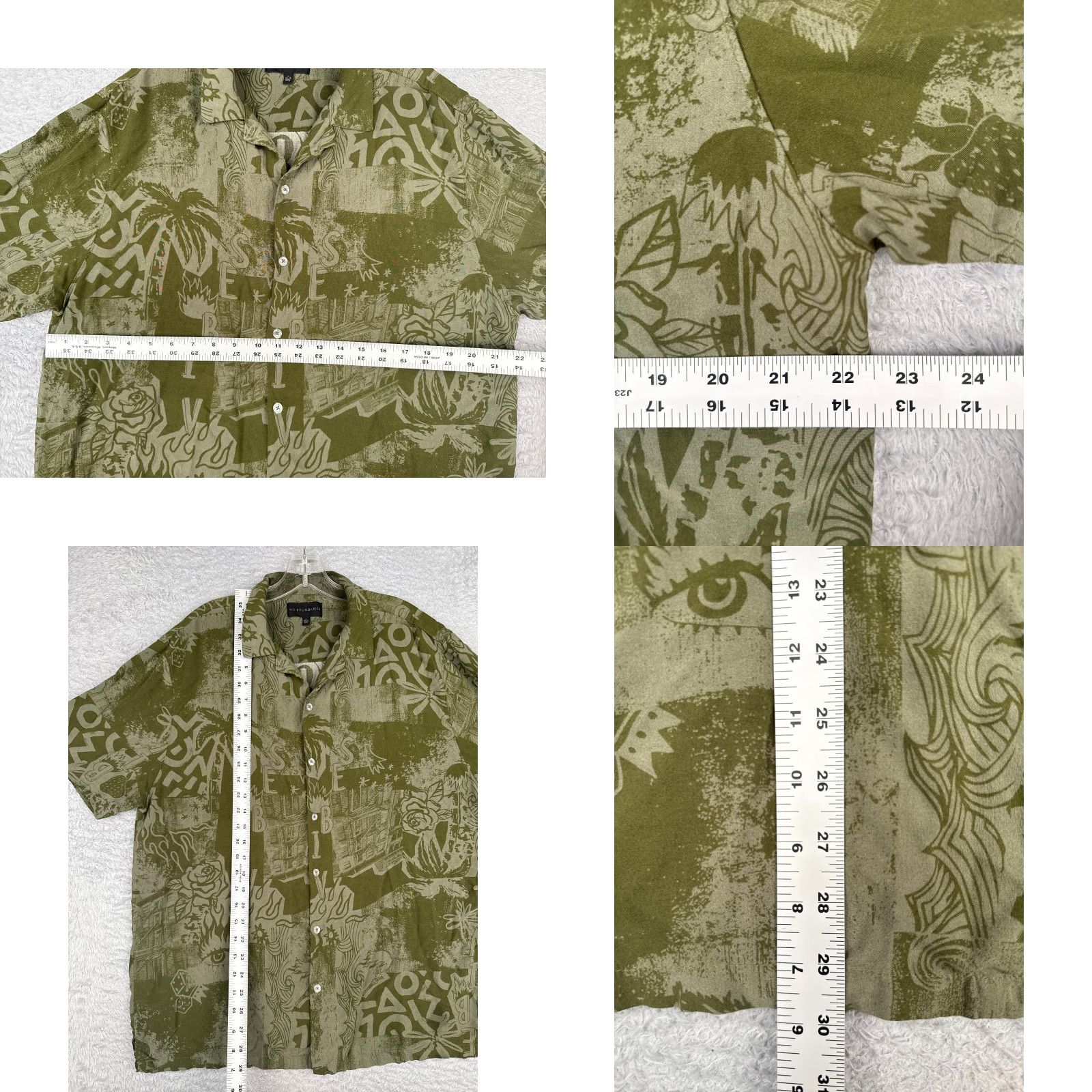 Vintage No Boundaries Men Shirt XL Green Floral Palm Vibes 100% Rayon Hawaiian Size US XL / EU 56 / 4 - 8 Thumbnail