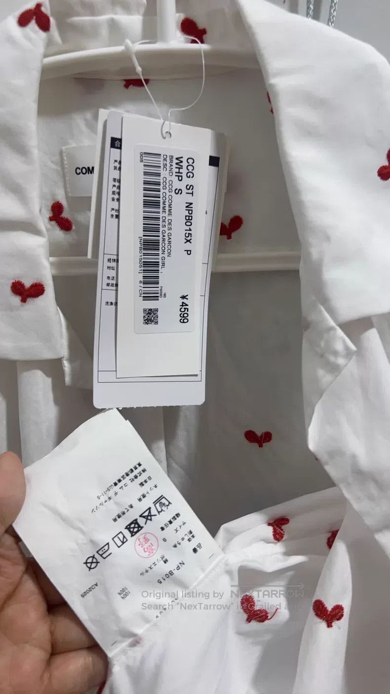 Comme des Garcons Comme Des Garcons White heart embroidery shirt Size S / US 4 / IT 40 - 3 Thumbnail
