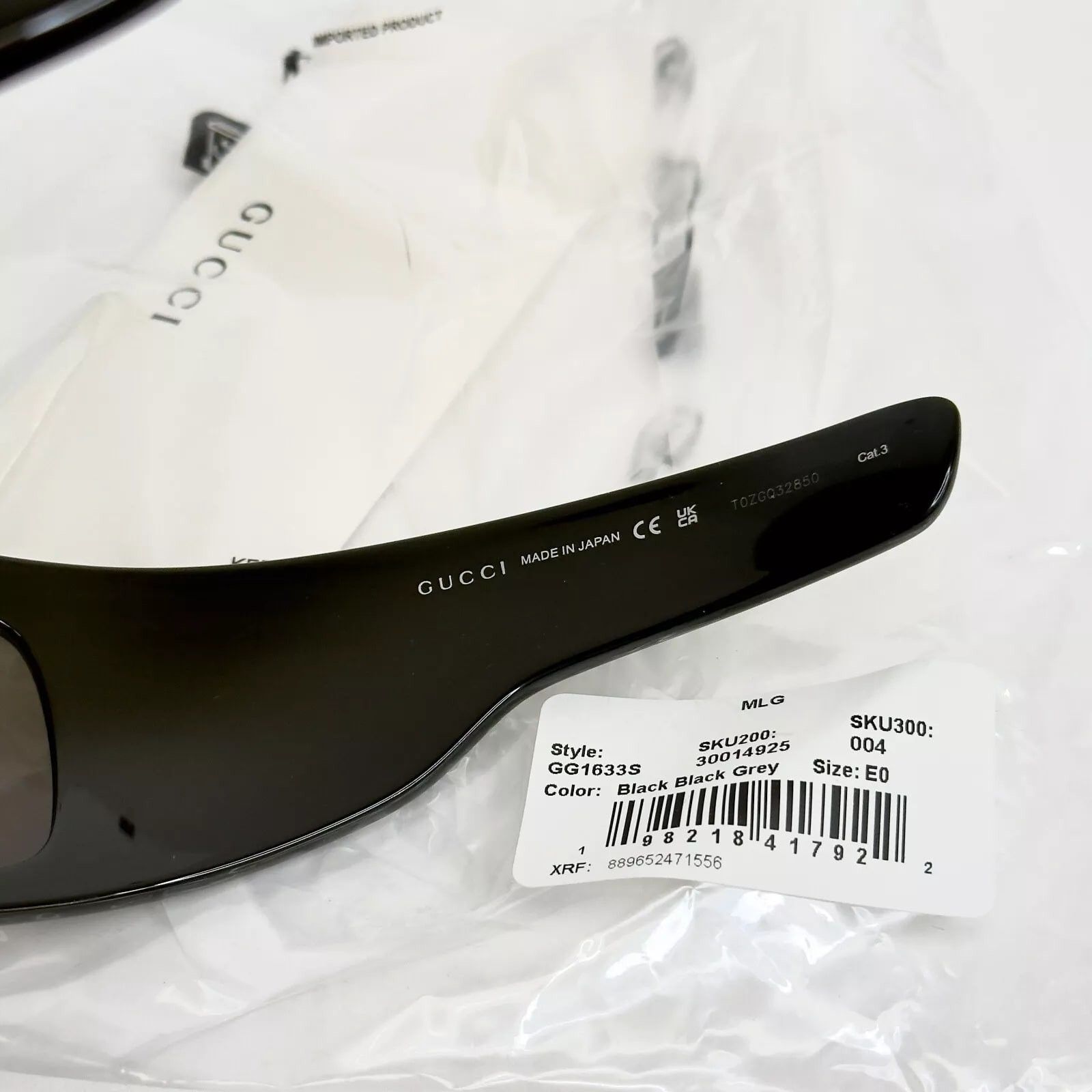 Gucci GUCCI 1633 Black Wrap Mask Unisex Fashion GG1633S 004 Size ONE SIZE - 2 Thumbnail