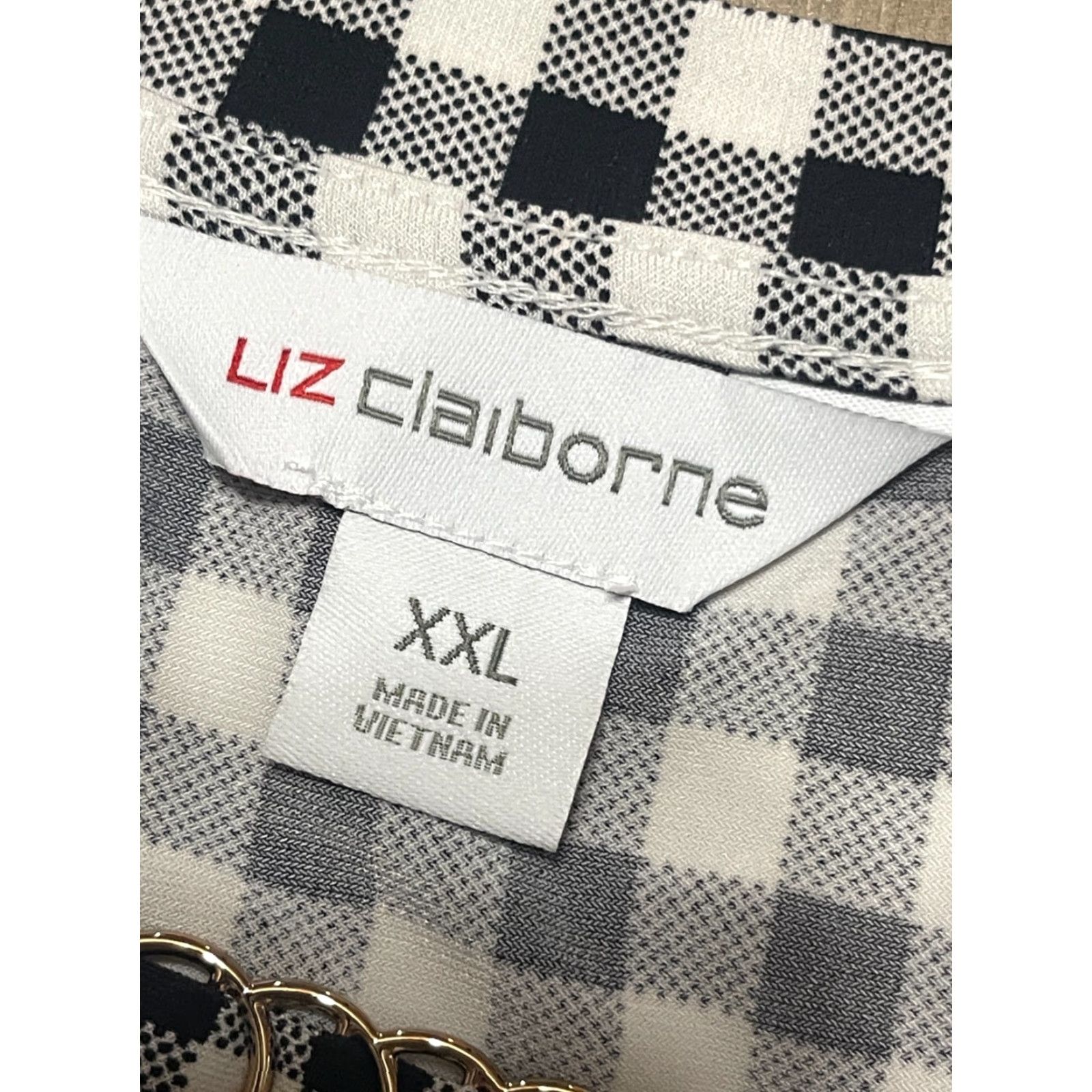 Liz Claiborne Liz Claiborne Tank Top Women's XXL Black White Plaid Sleeveless Casual Modern 2XL Womens Size XXL / US 16-18 / IT 52-54 - 5 Thumbnail