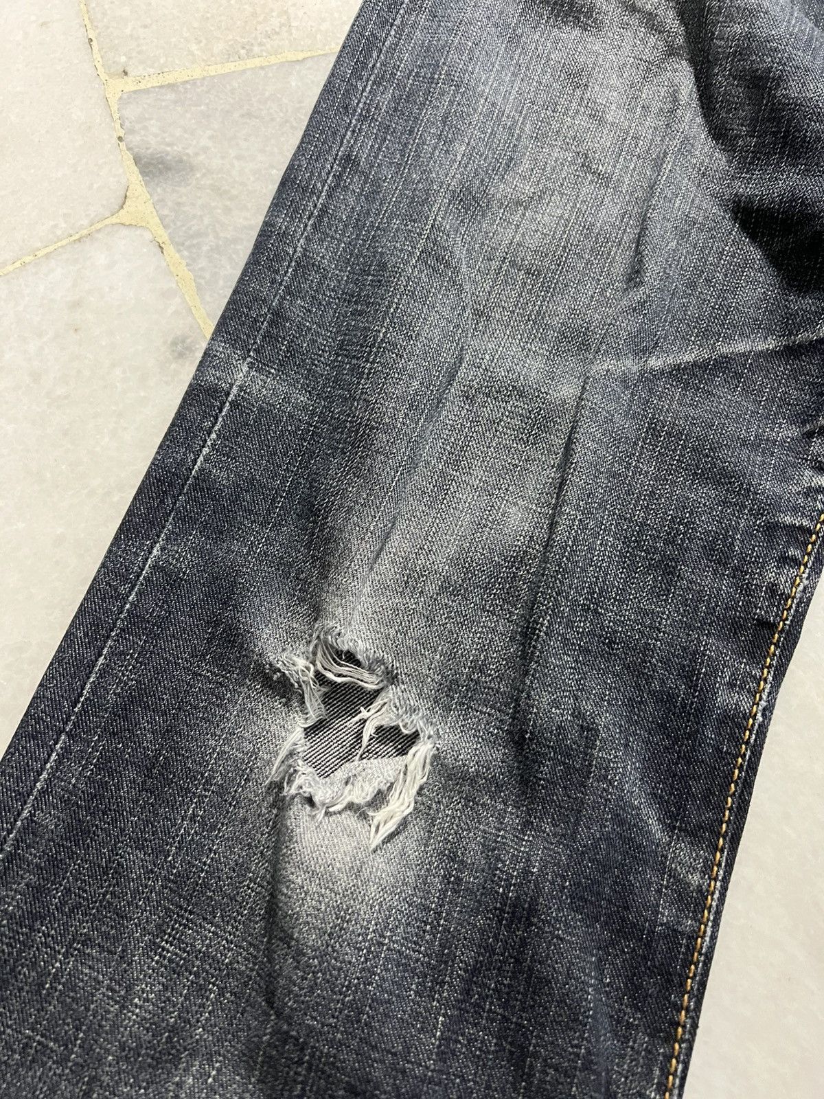 Edwin 💥Flare💥Vintage Edwin 503 Blue Trip Edgline Washed Jeans Size US 32 / EU 48 - 5 Thumbnail