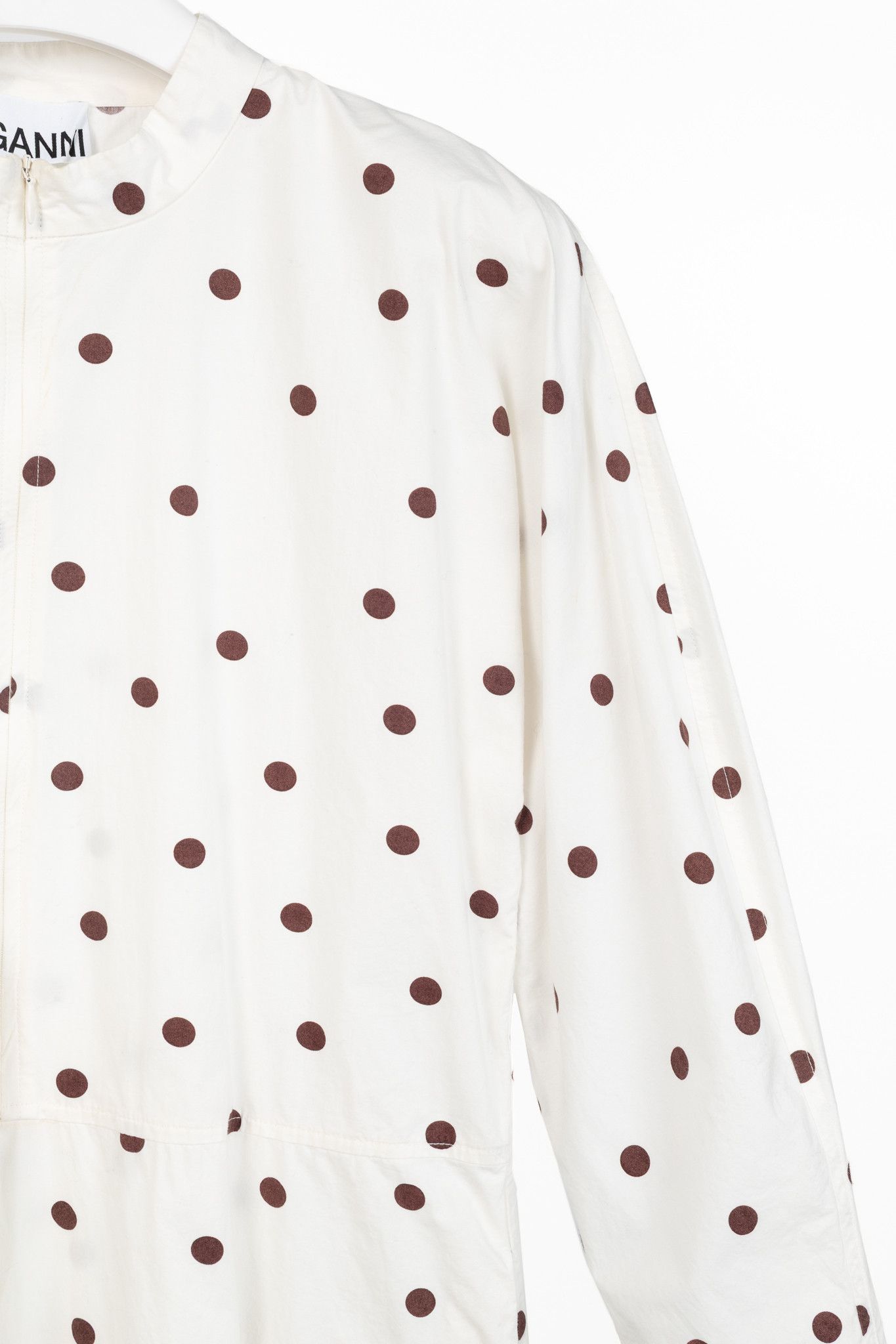 Ganni Ganni SS/20 White Polka-Dot Cotton-Poplin Midi Dress Size L / US 10 / IT 46 - 5 Thumbnail