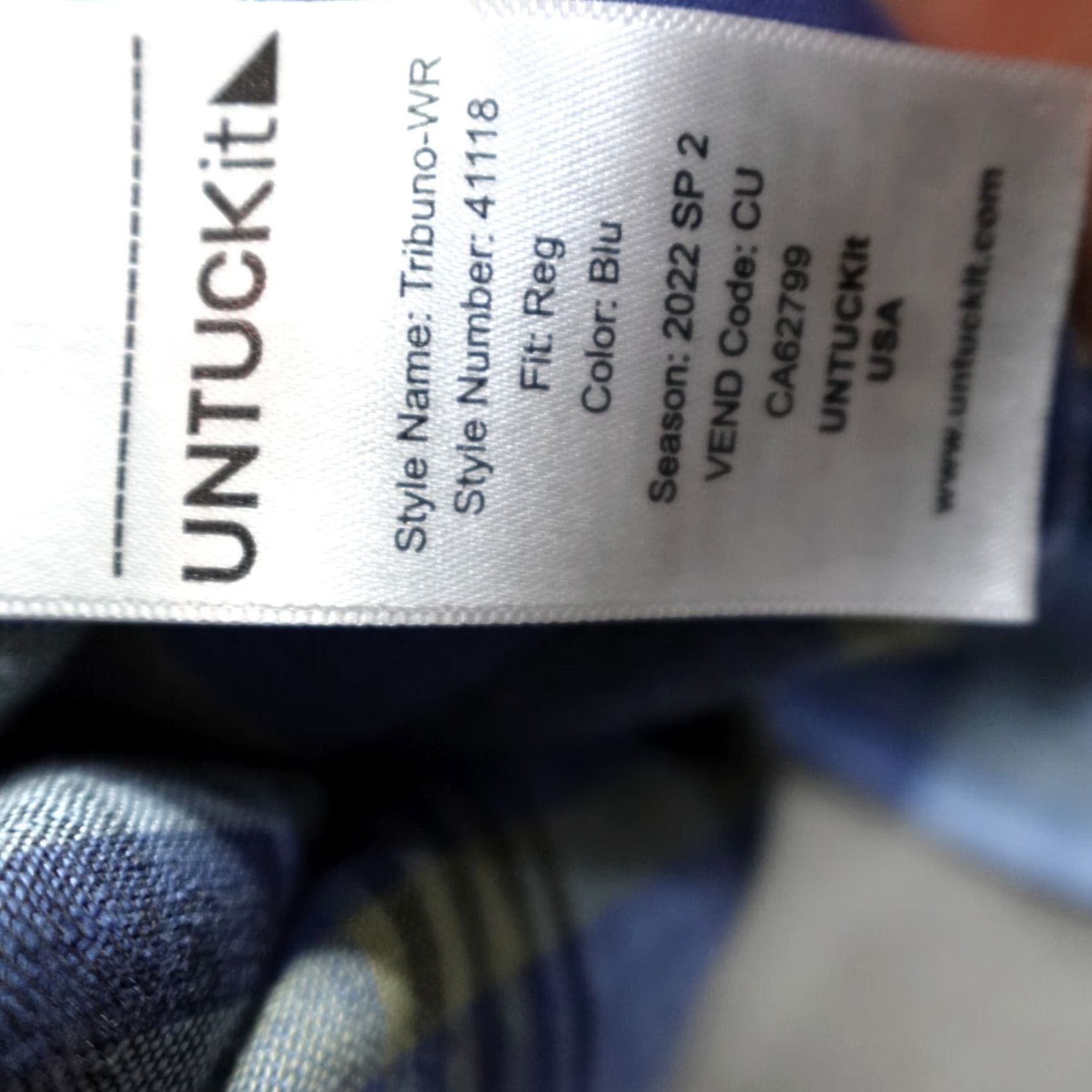 UNTUCKit UNTUCKit Mens Shirt L Blue Plaid 100% Linen Wrinkle Resistant Button-Up Collared Long Sleeve Size US L / EU 52-54 / 3 - 7 Thumbnail