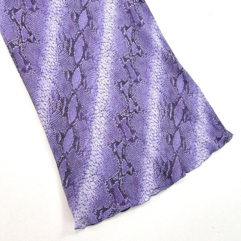 Vintage y2k euro purple diagonal snakeskin print midi skirt Size 24" / US 00 / IT 34 - 6 Thumbnail