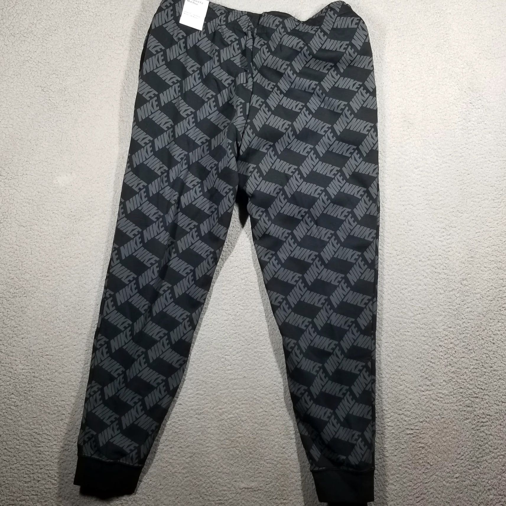 Nike Nike Pants Womens Large Black Gray Sportswear Fleece Joggers AOP DV0029-010 Size 36" / US 14 / IT 50 - 2 Thumbnail