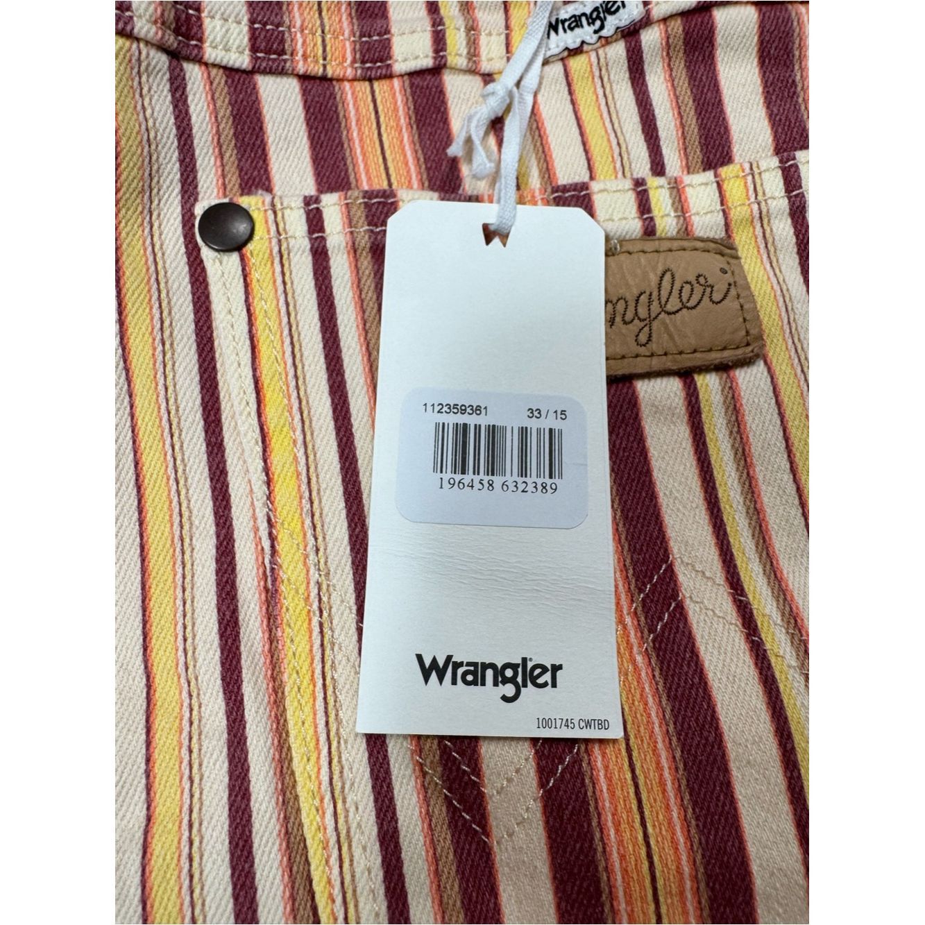 Wrangler NWt New Wrangler Retro High Rise Striped Cowboy Shorts In N Size 33" - 7 Thumbnail