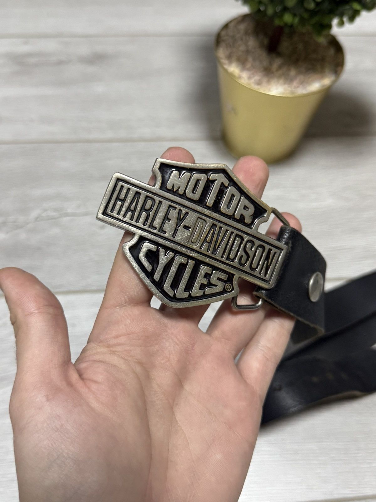 Harley Davidson Harley Davidson leather metallic buckle belt Size ONE SIZE - 2 Thumbnail