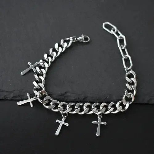 Designer × Jewelry Titanium Steel Link Chain Necklace for Men Women Size ONE SIZE - 3 Thumbnail