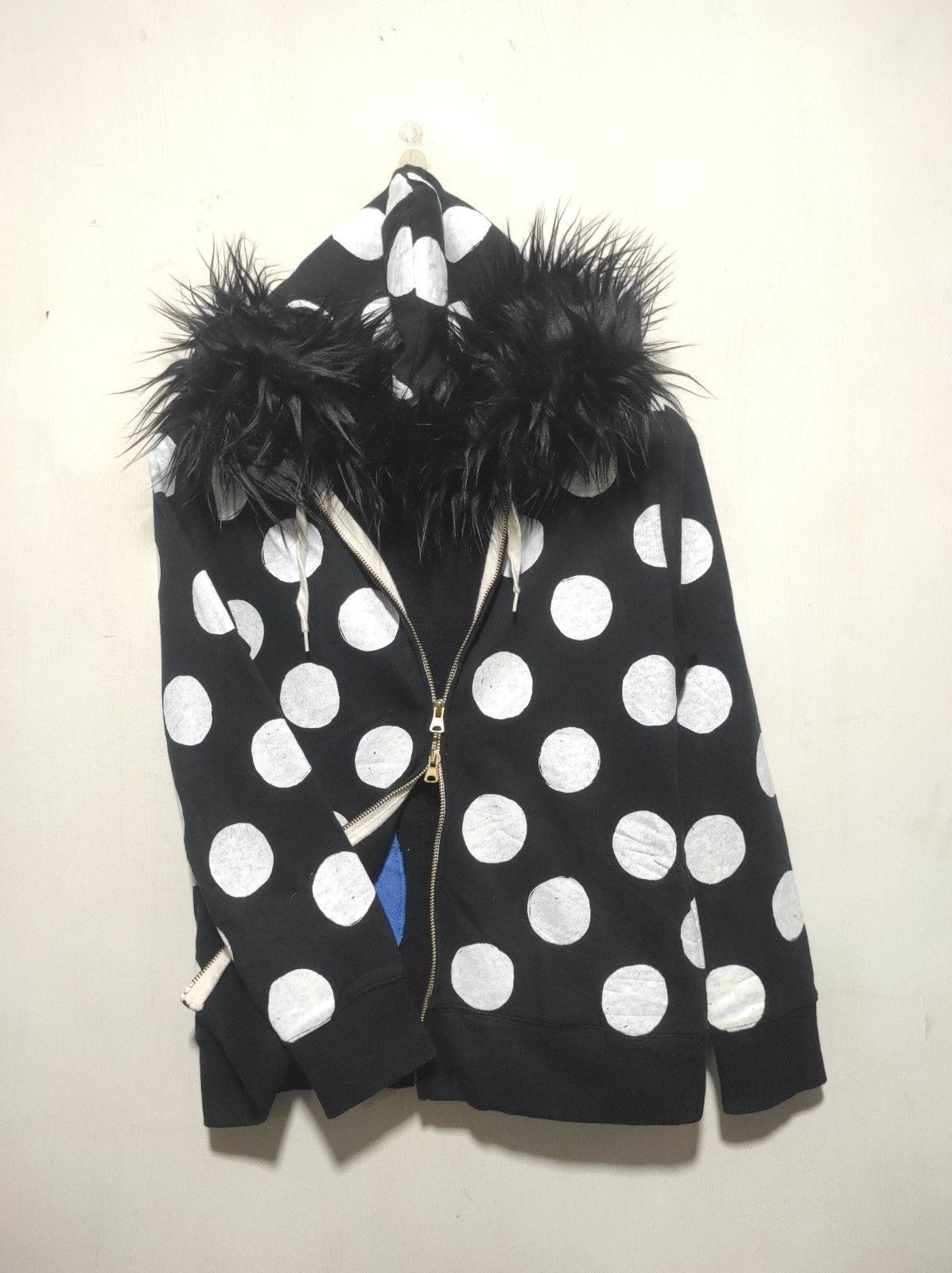 Japanese Brand Design Tshirt's Store Graniph Polkadot double zip fur hoodie Size US S / EU 44-46 / 1 - 2 Thumbnail