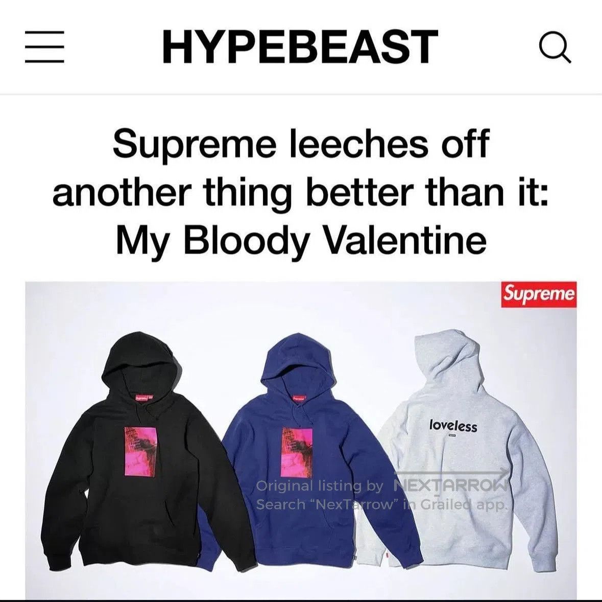 Supreme Supreme MBV My Bloody Valentine Hoodie. Size US XL / EU 56 / 4 - 8 Thumbnail