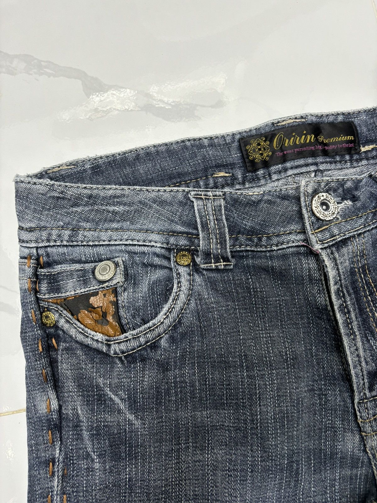 If Six Was Nine JAPANESE FLARE DENIM JEANS ORIRIN JAPAN BOOTCUT Size 30" / US 8 / IT 44 - 7 Thumbnail